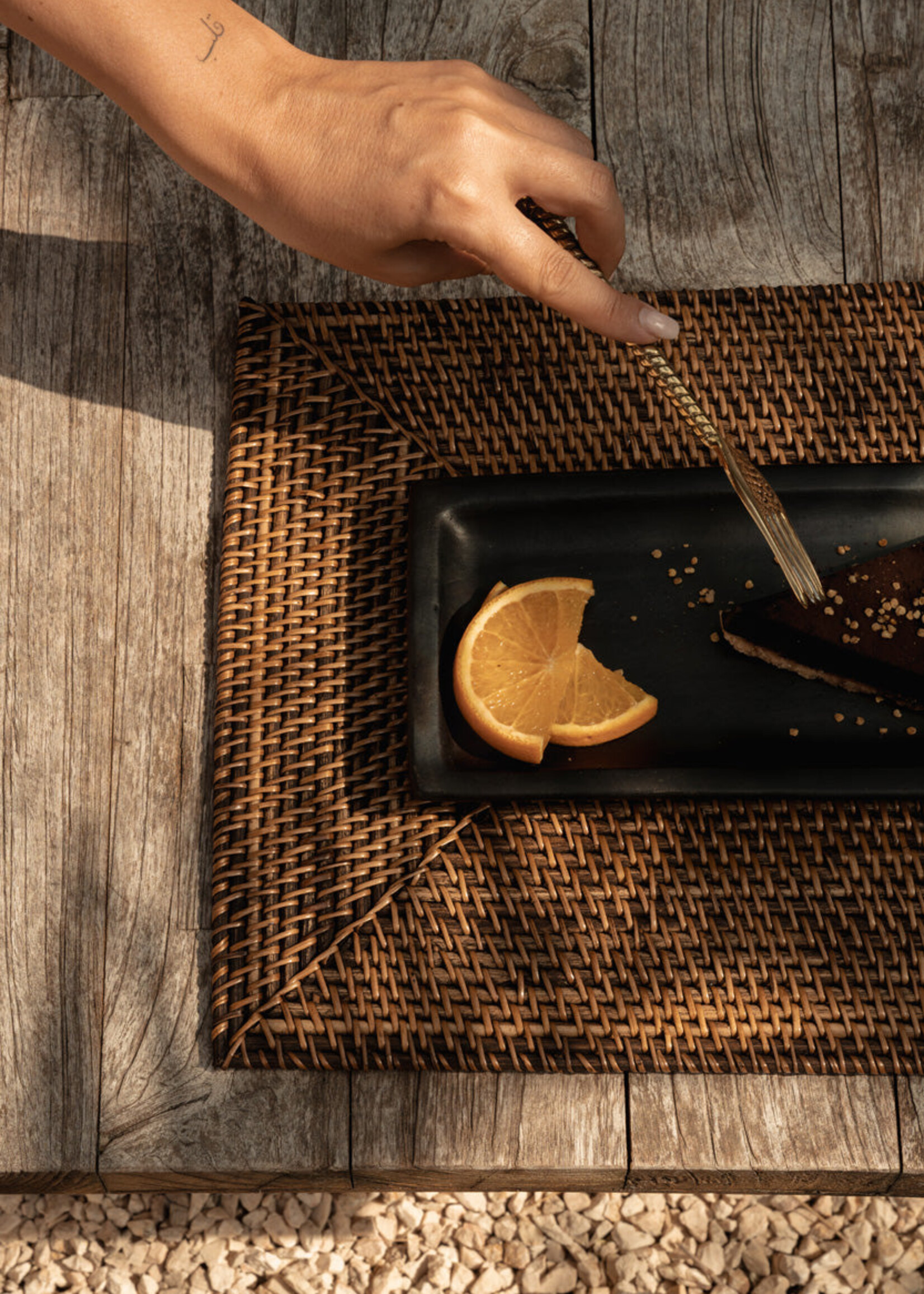 Bazar Bizar Antwerp The Colonial Rectangular Placemat - Natural Brown