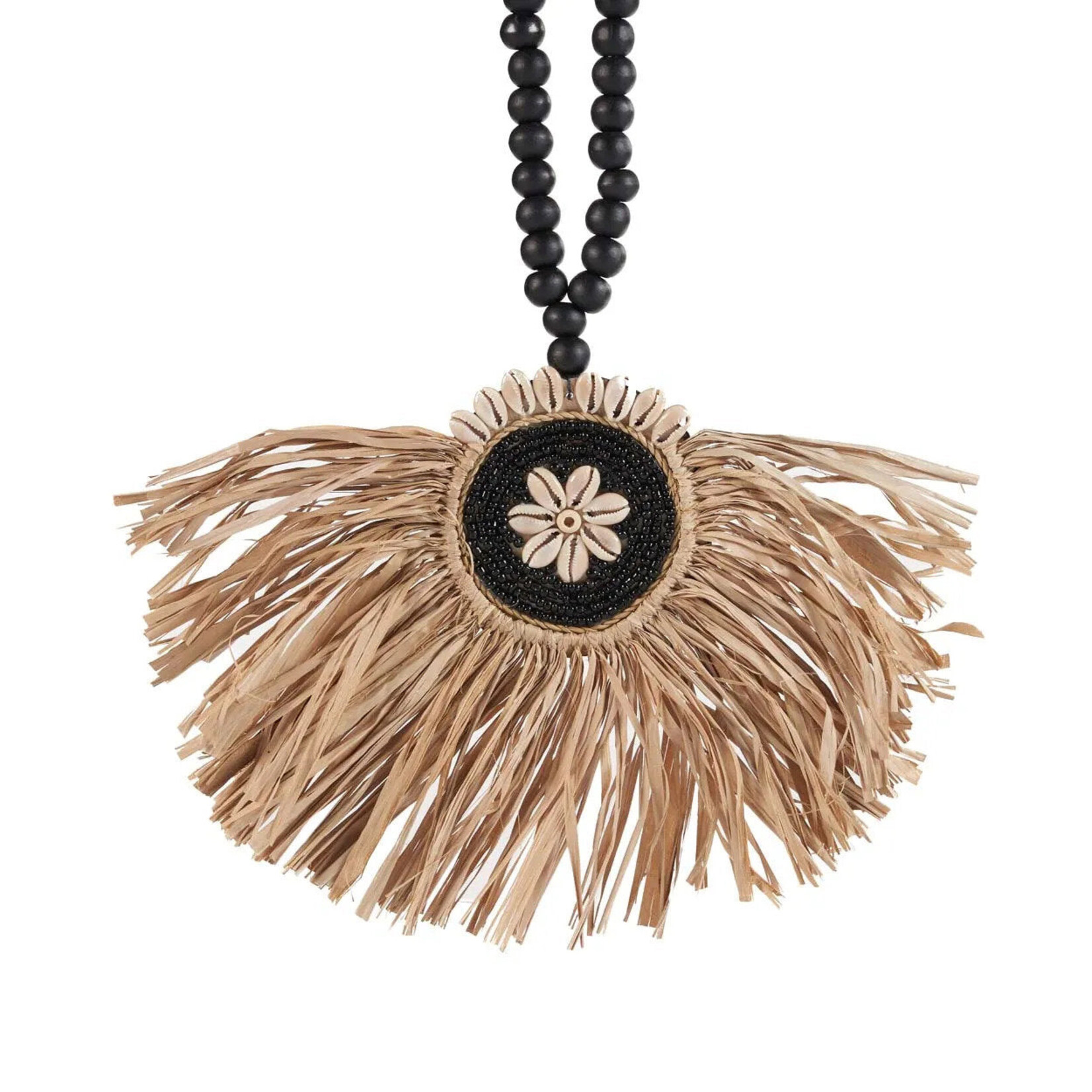 Bazar Bizar Antwerp The Raffia Mahkota Tassel - Natural Black