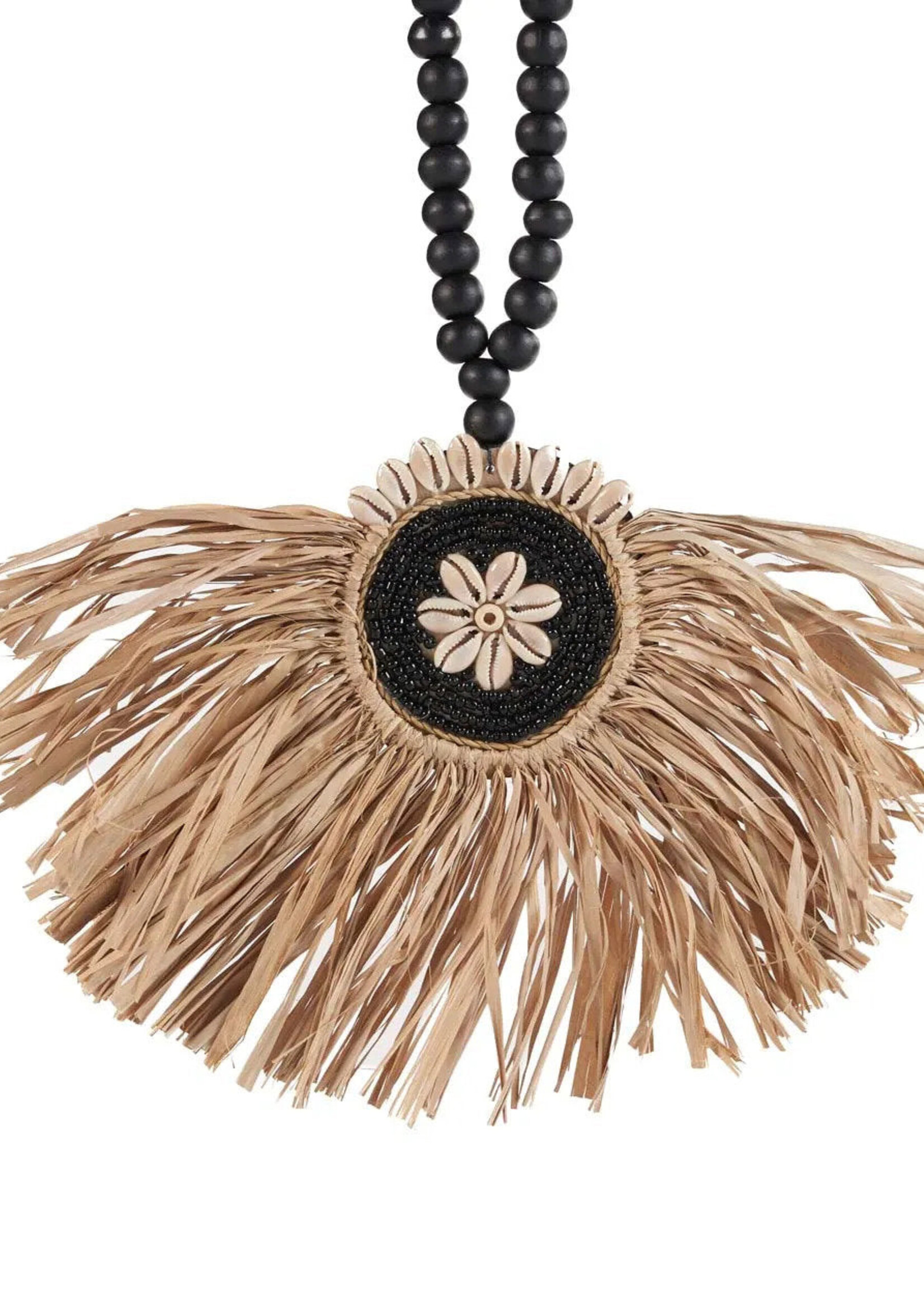 Bazar Bizar Antwerp The Raffia Mahkota Tassel - Natural Black