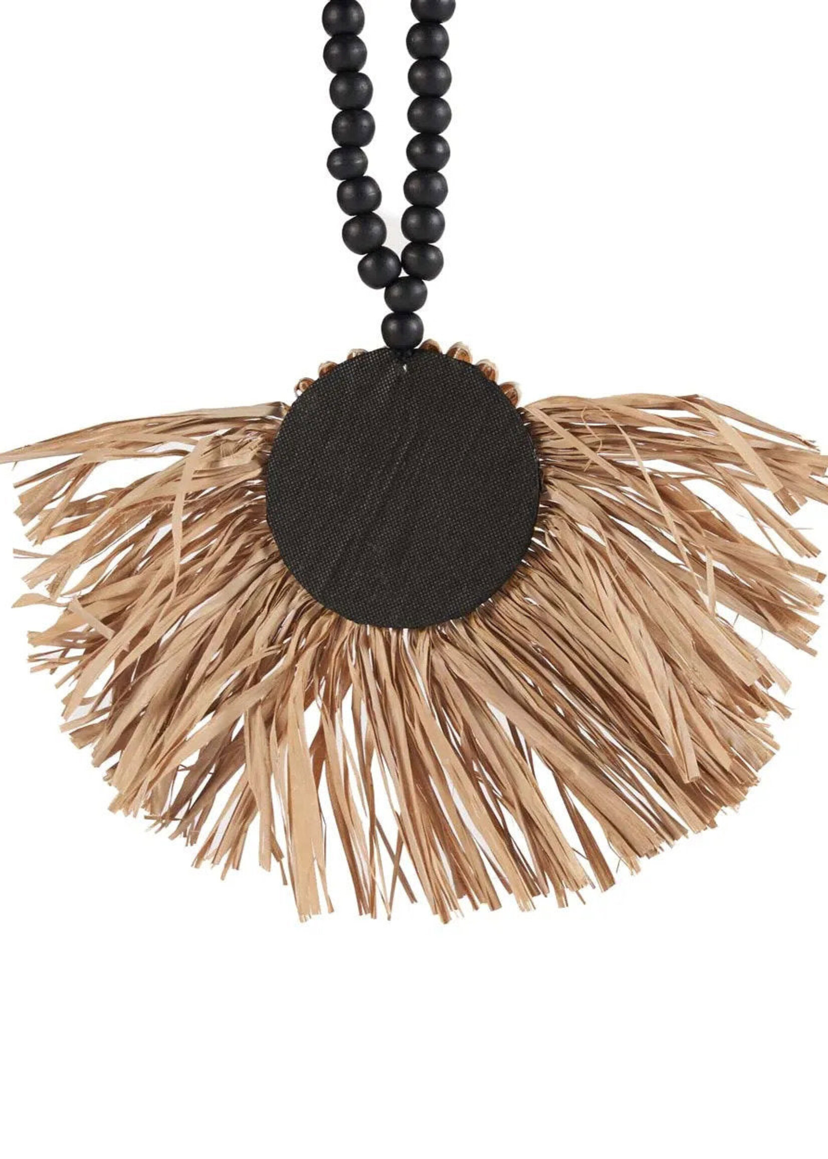 Bazar Bizar Antwerp The Raffia Mahkota Tassel - Natural Black