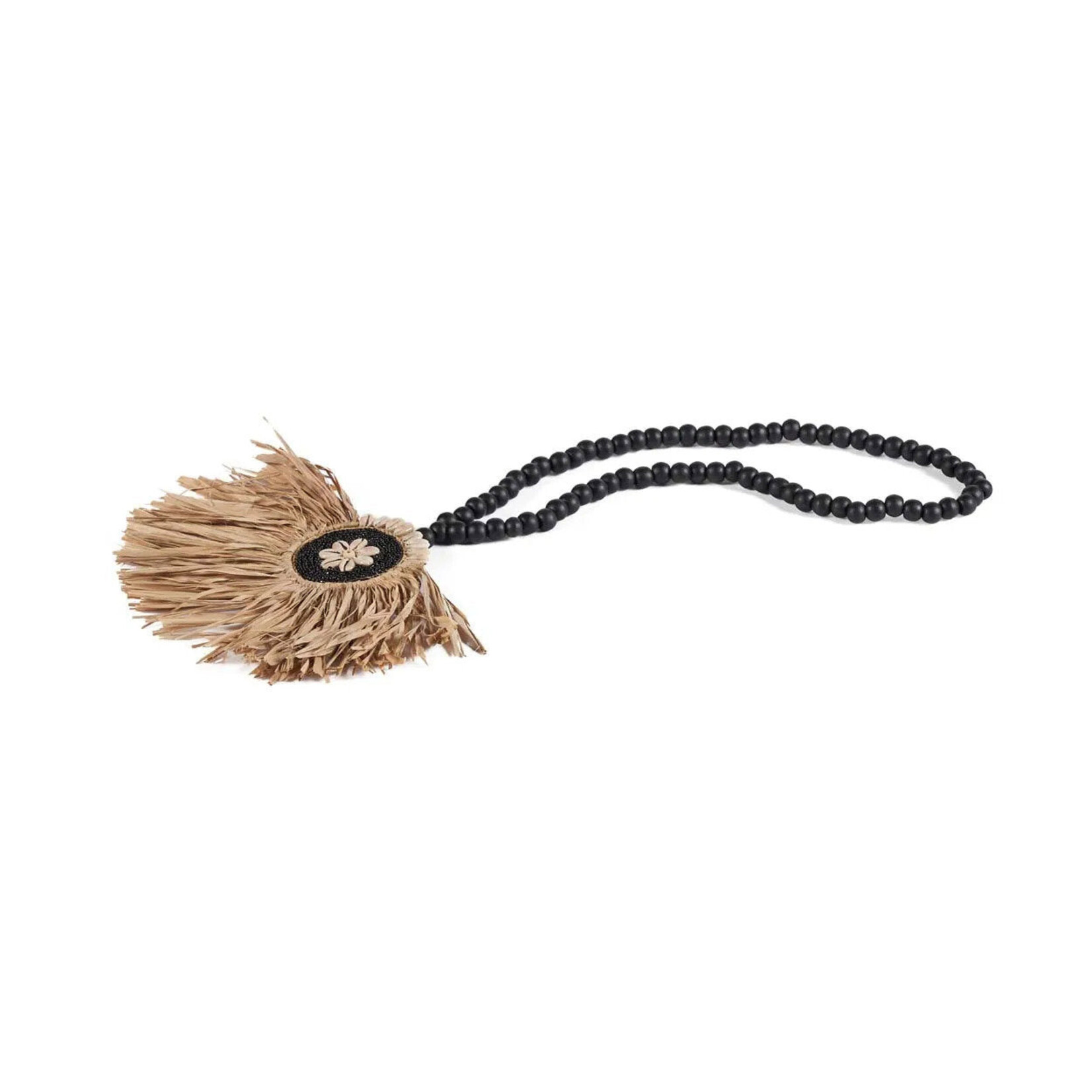 Bazar Bizar Antwerp The Raffia Mahkota Tassel - Natural Black