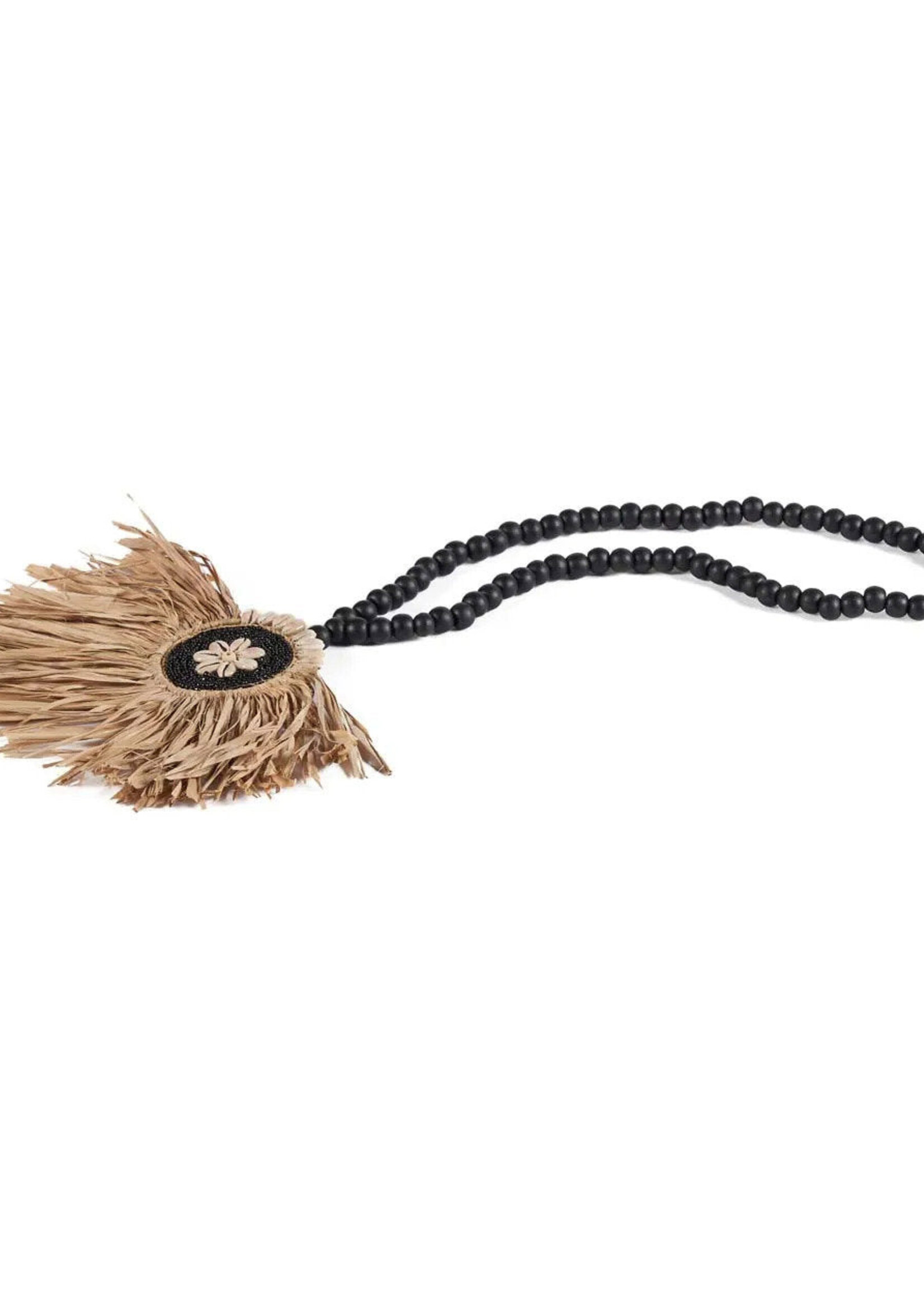 Bazar Bizar Antwerp The Raffia Mahkota Tassel - Natural Black