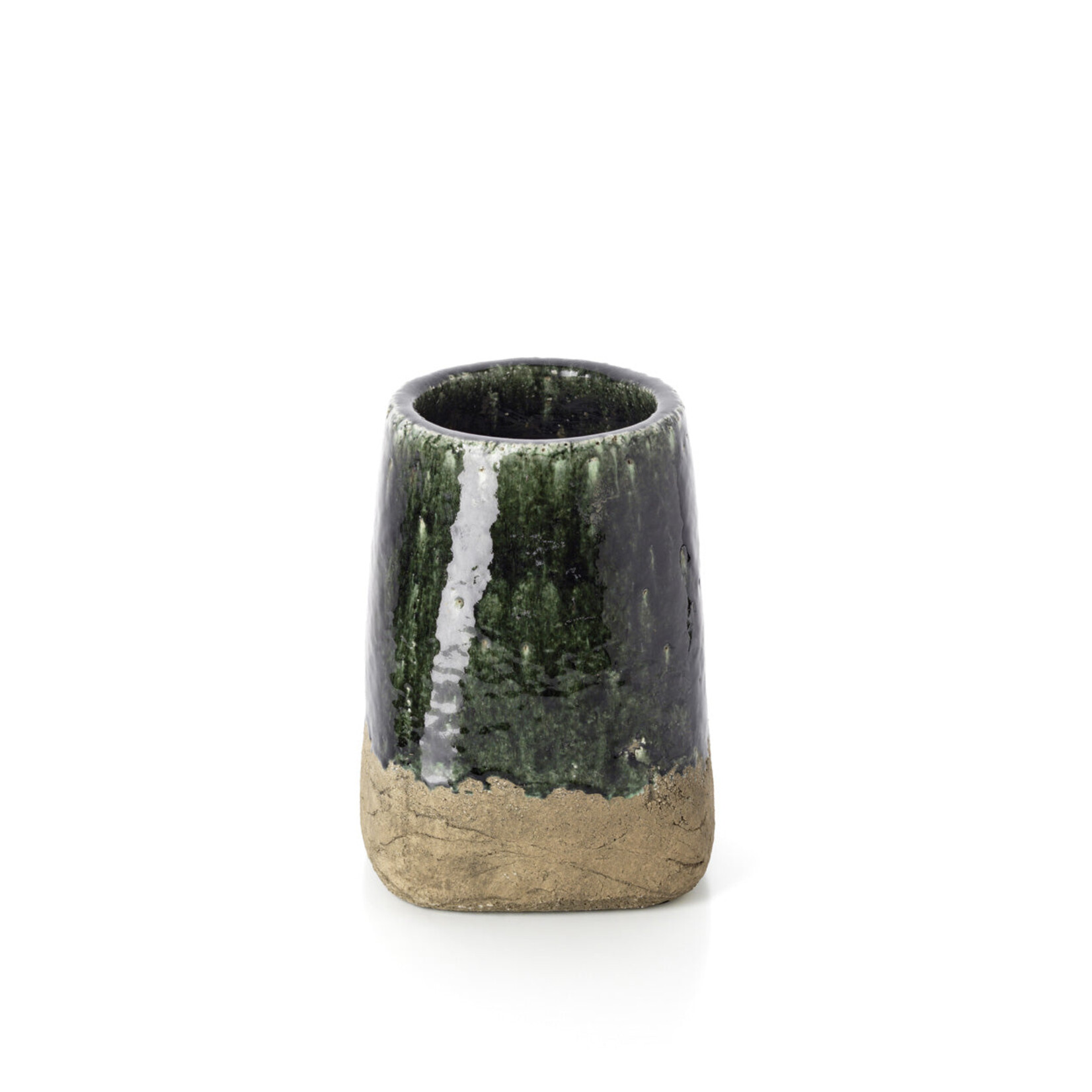 Bazar Bizar Antwerp The Moss Conical Planter - Concrete Green - L