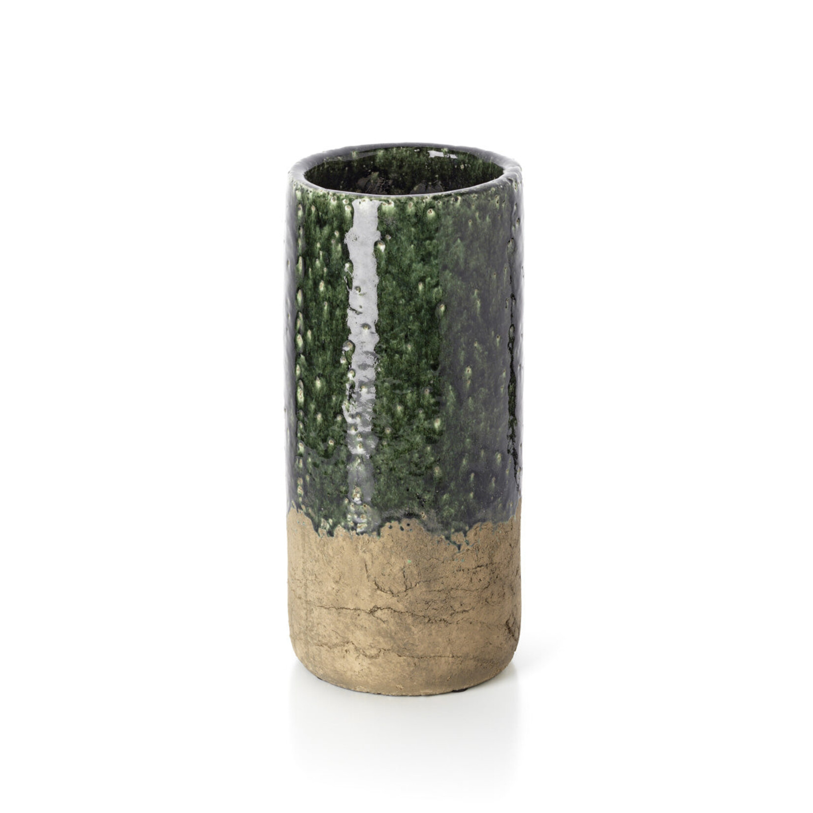 Bazar Bizar Antwerp The Moss Cylinder Vase - Concrete Green - L