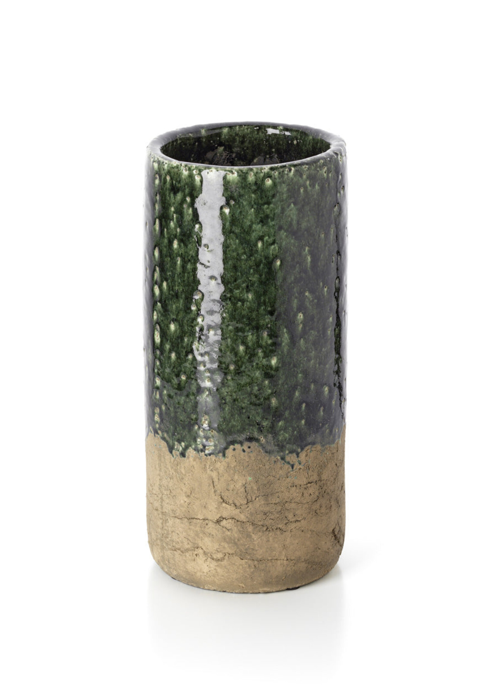 Bazar Bizar Antwerp The Moss Cylinder Vase - Concrete Green - L