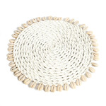 Bazar Bizar Antwerp The Seagrass Shell Pan Coaster - White