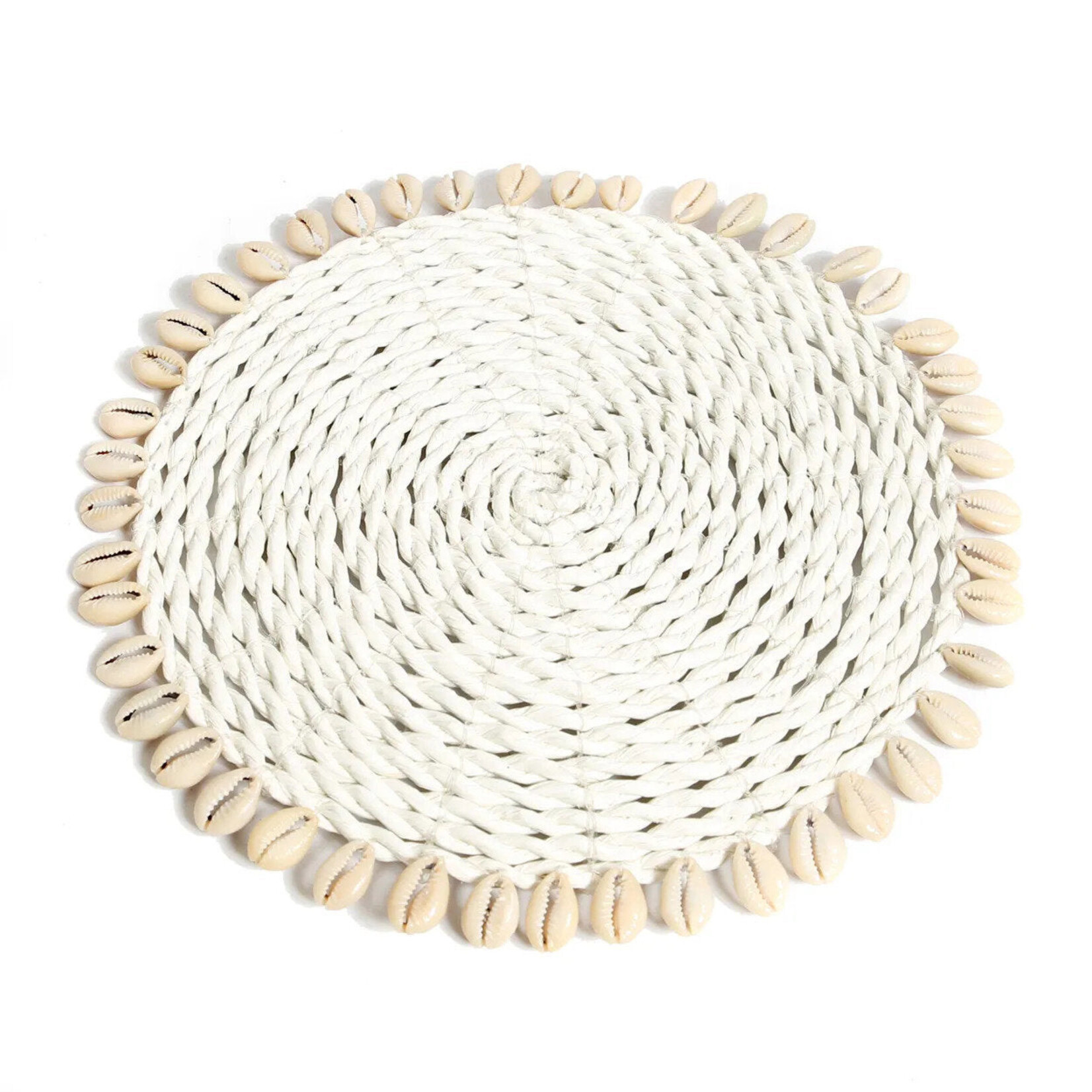 Bazar Bizar Antwerp The Seagrass Shell Pan Coaster - White