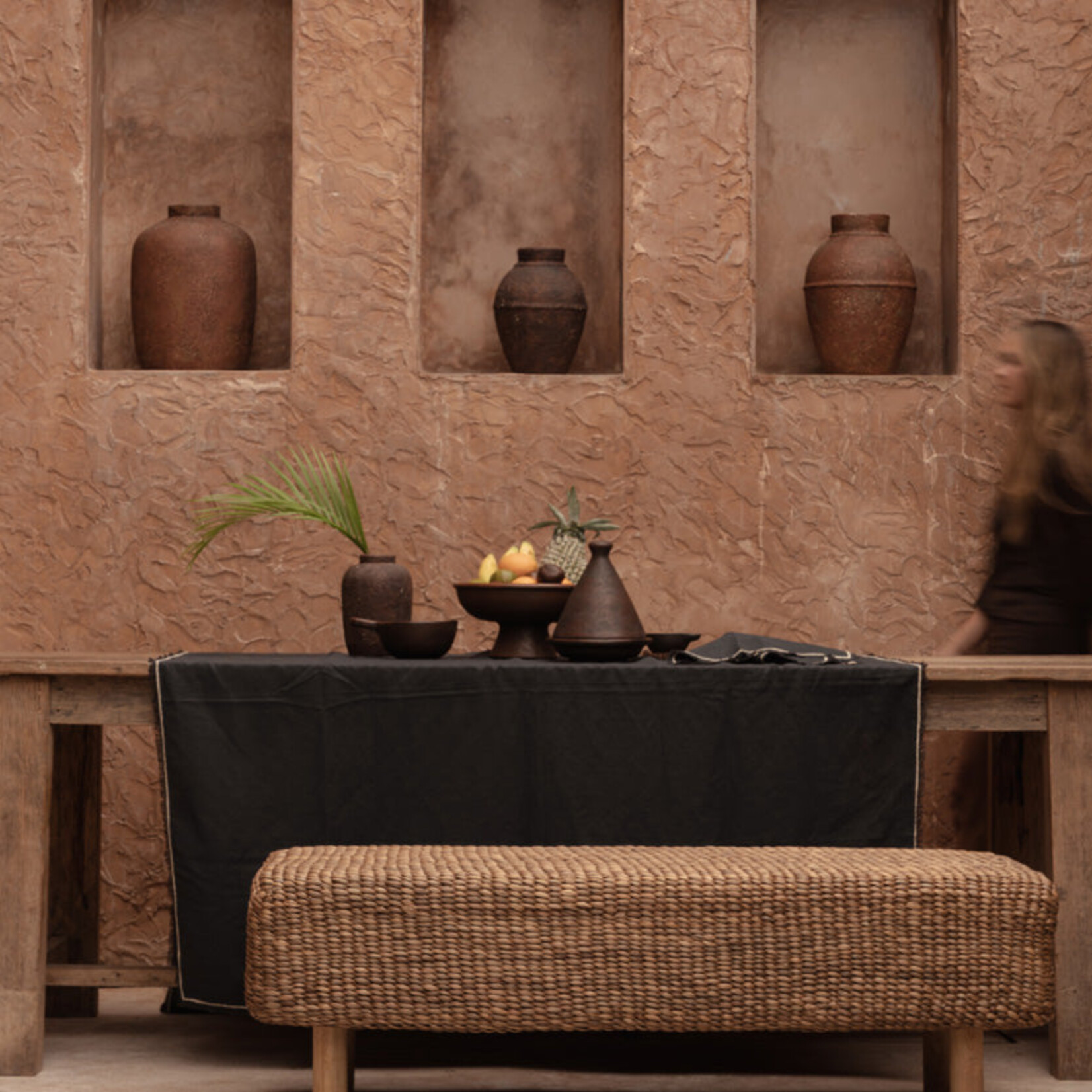 Bazar Bizar Antwerp The Tuscany Tablecloth - Black Natural - 150x250