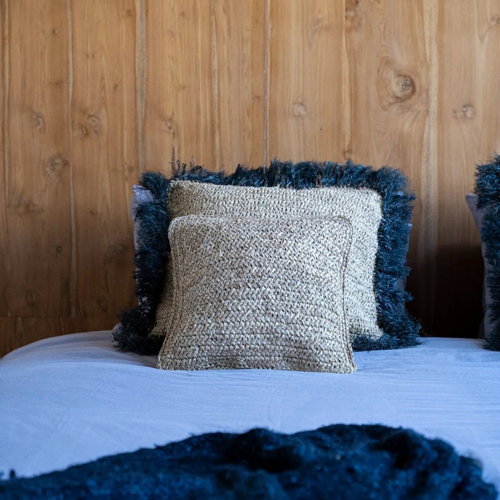Bazar Bizar Antwerp The Raffia Flores Cushion Cover Square - Natural - 40x40