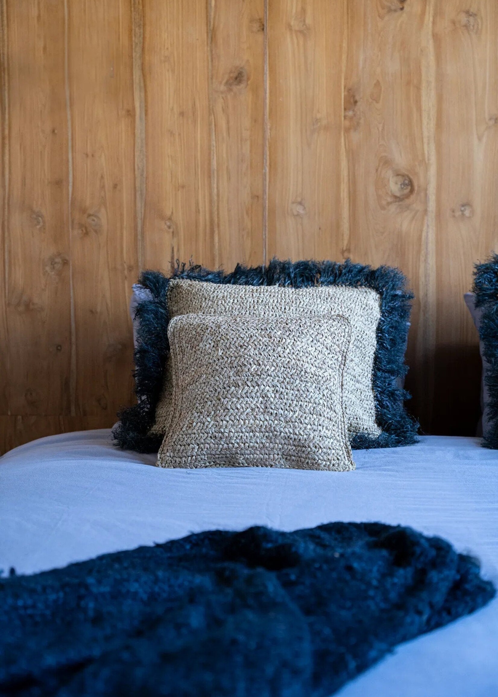 Bazar Bizar Antwerp The Raffia Flores Cushion Cover Square - Natural - 40x40