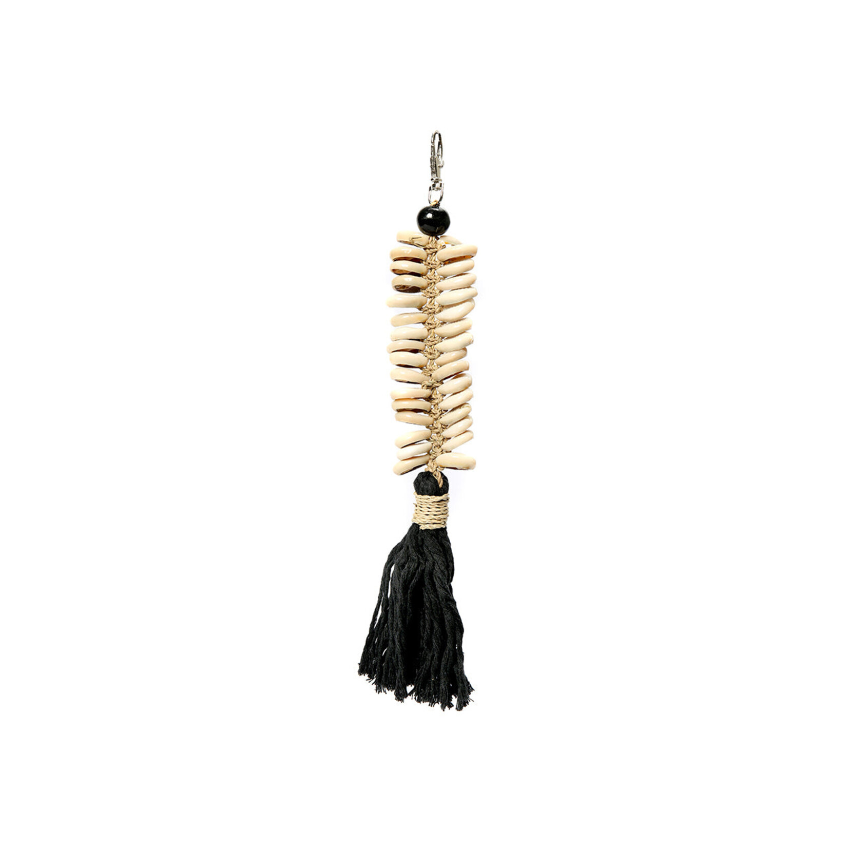 Bazar Bizar Antwerp The Macrame Fishbone Keychain - Black