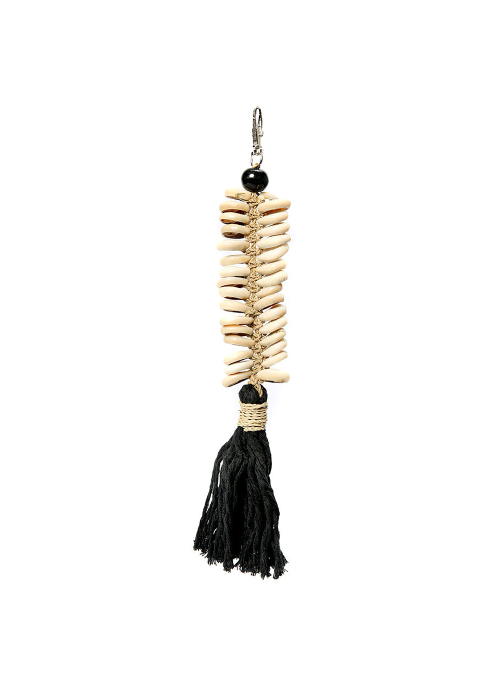 Bazar Bizar Antwerp The Macrame Fishbone Keychain - Black