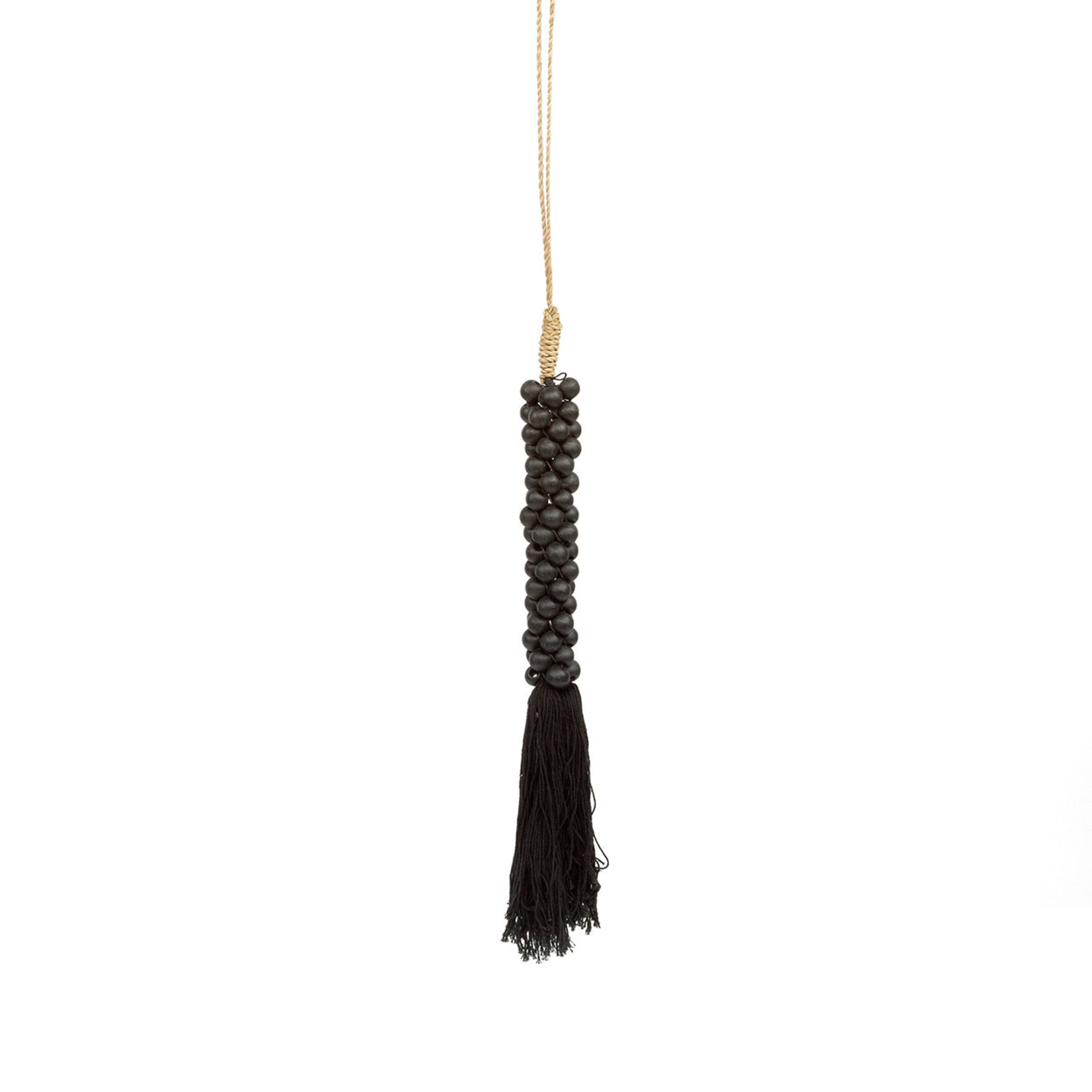 Bazar Bizar Antwerp The Wooden Beads with Cotton Tassel - Black