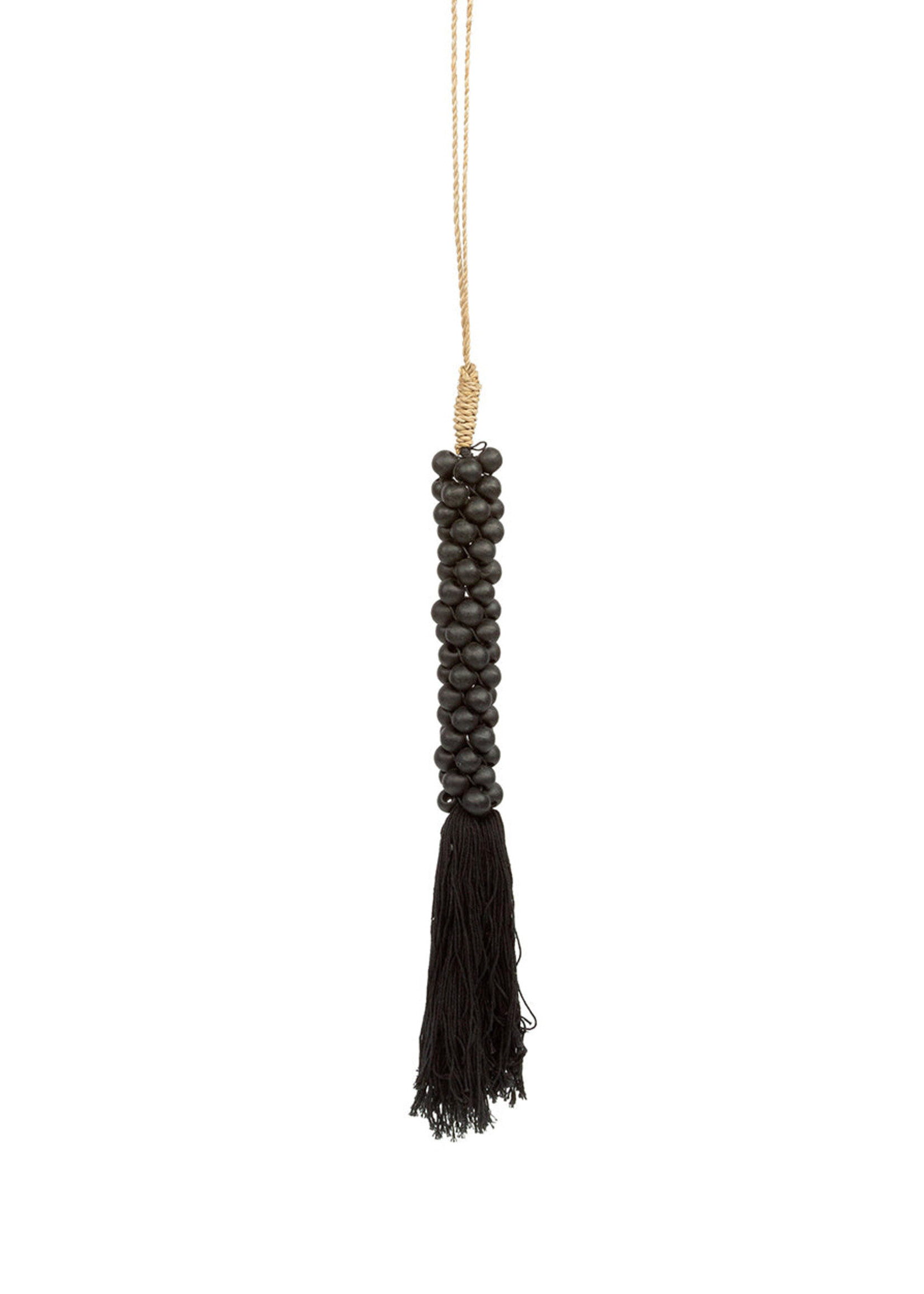Bazar Bizar Antwerp The Wooden Beads with Cotton Tassel - Black