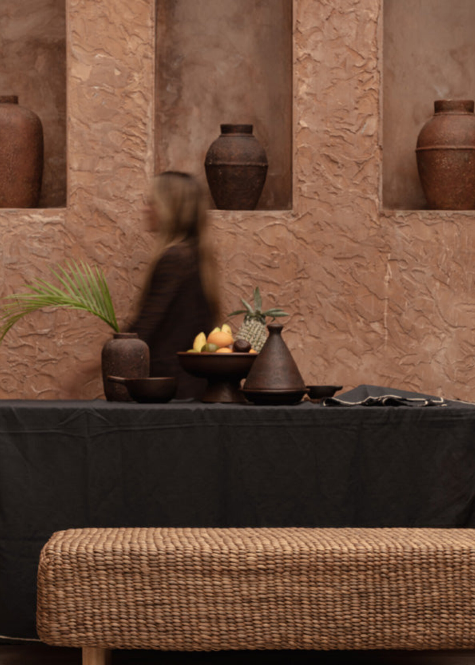 Bazar Bizar Antwerp The Tuscany Tablecloth - Black Natural - 150x300