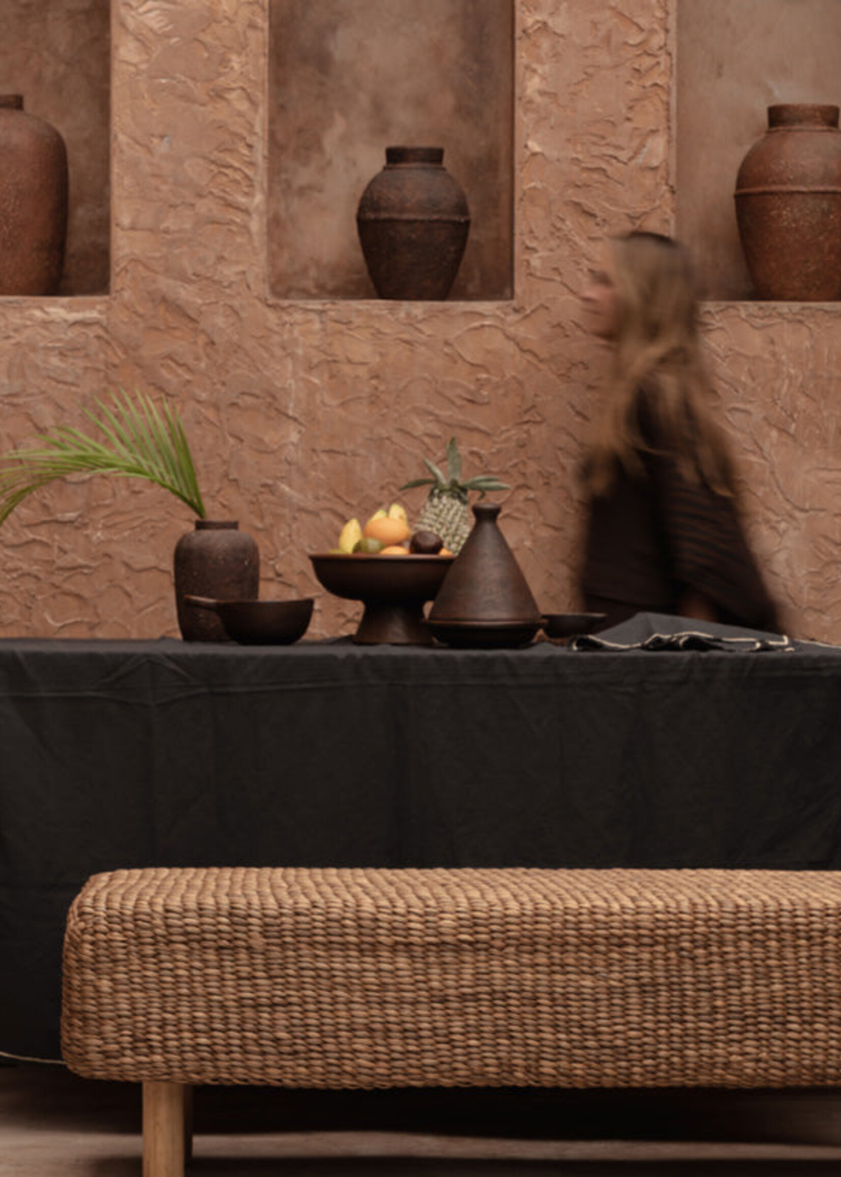 Bazar Bizar Antwerp The Tuscany Tablecloth - Black Natural - 150x300