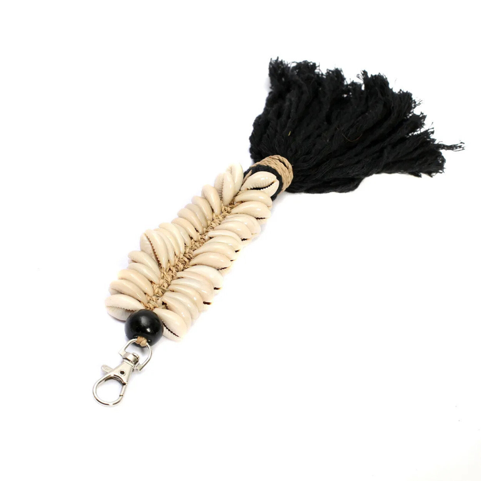 Bazar Bizar Antwerp The Macrame Fishbone Keychain - Black