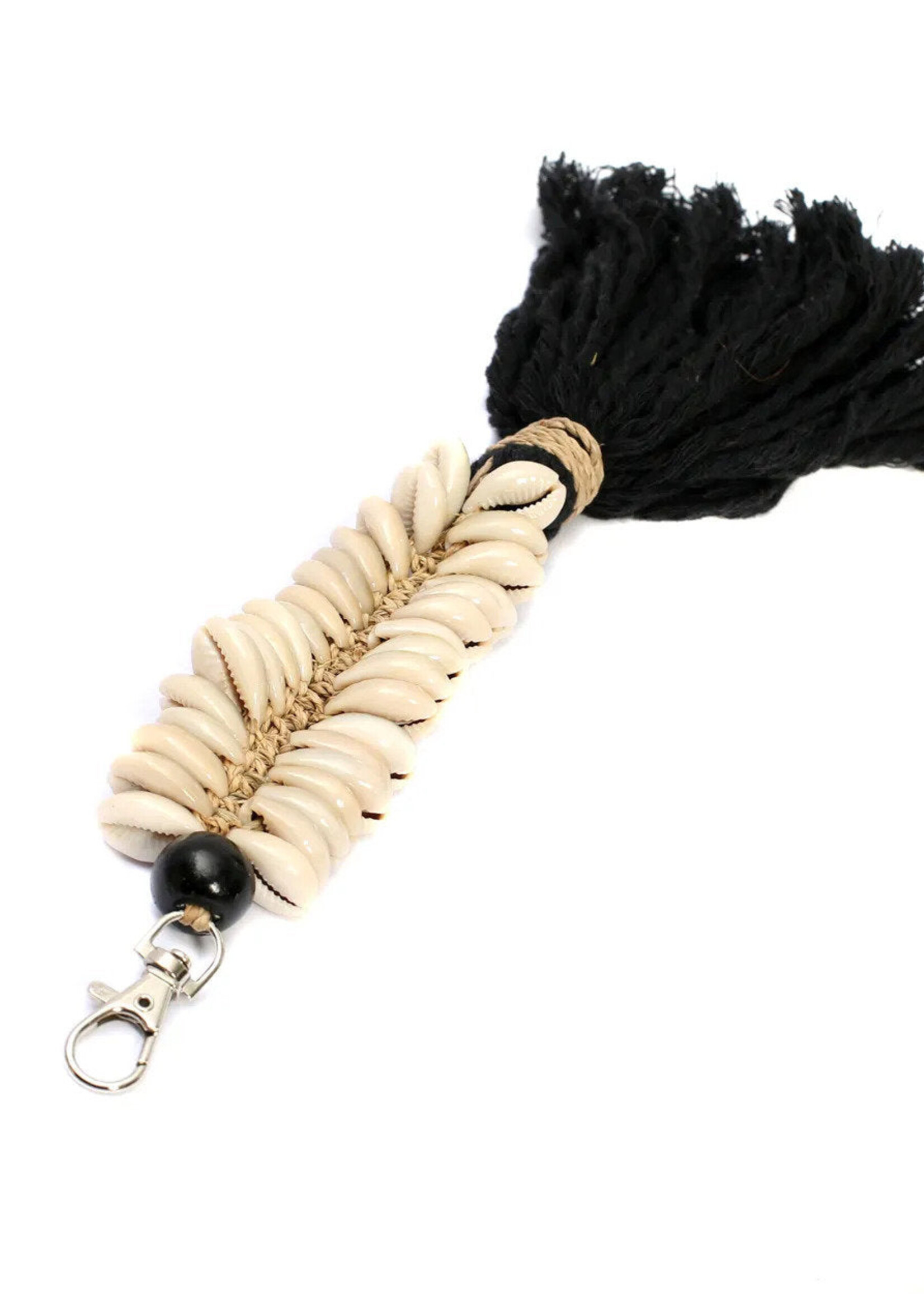 Bazar Bizar Antwerp The Macrame Fishbone Keychain - Black