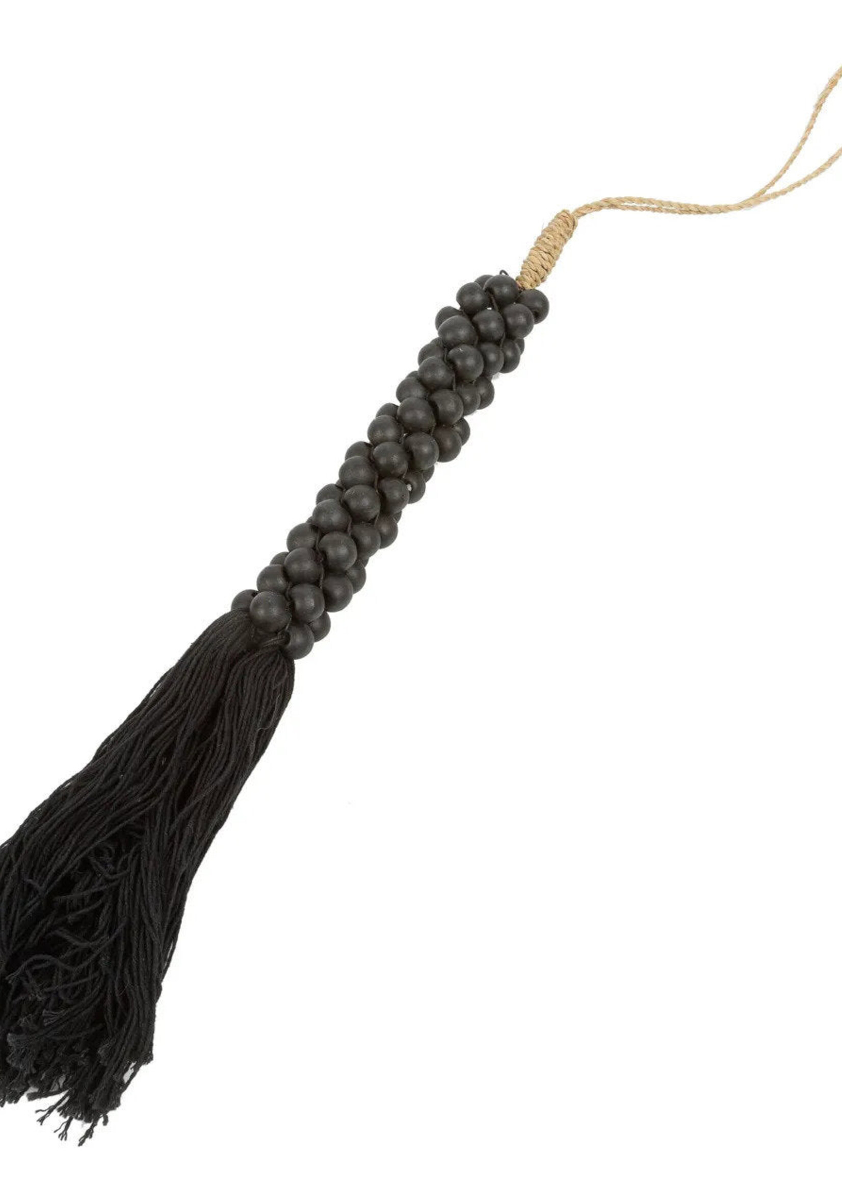 Bazar Bizar Antwerp The Wooden Beads with Cotton Tassel - Black