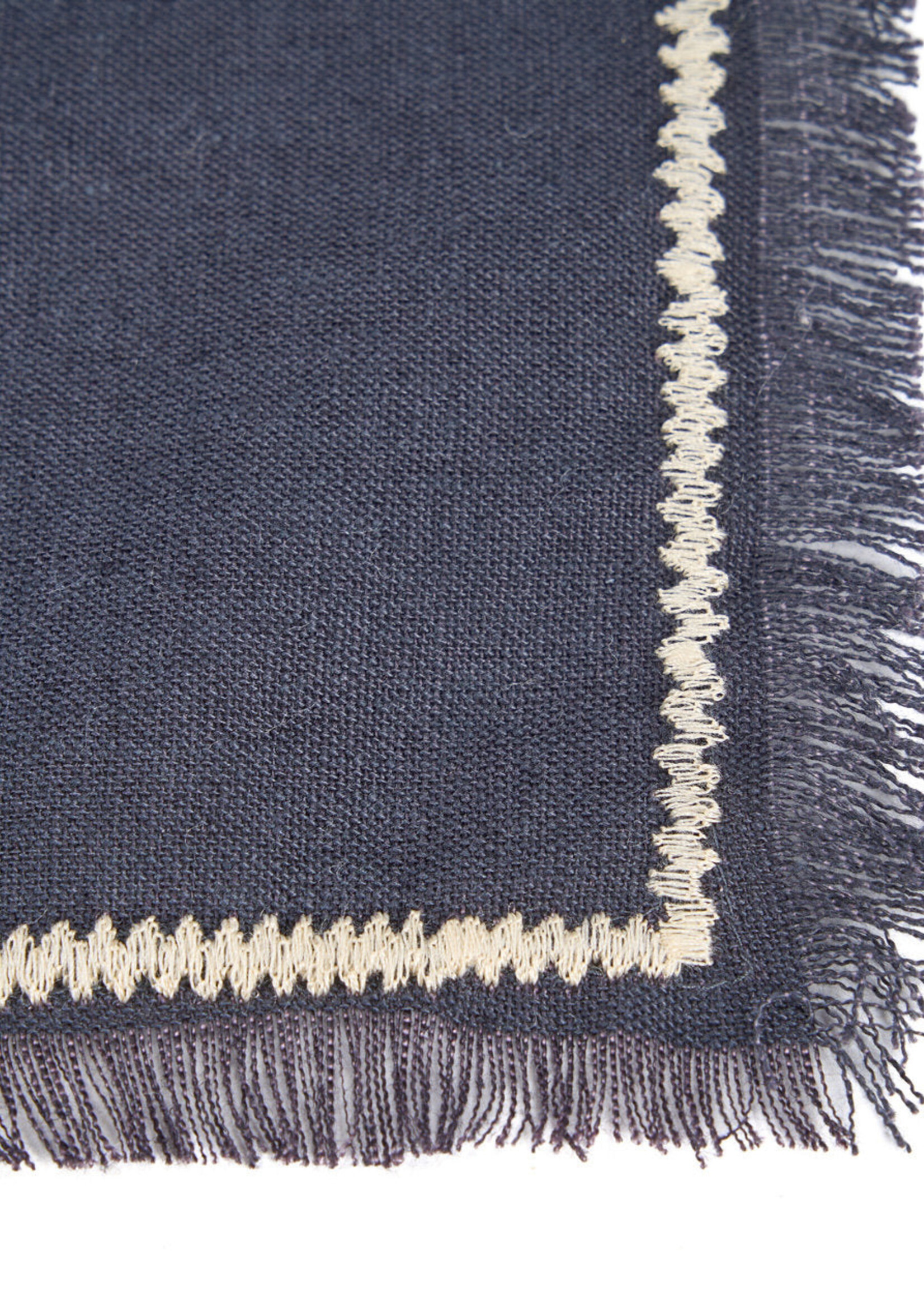 Bazar Bizar Antwerp The Tuscany Napkin - Black Natural - 45x45