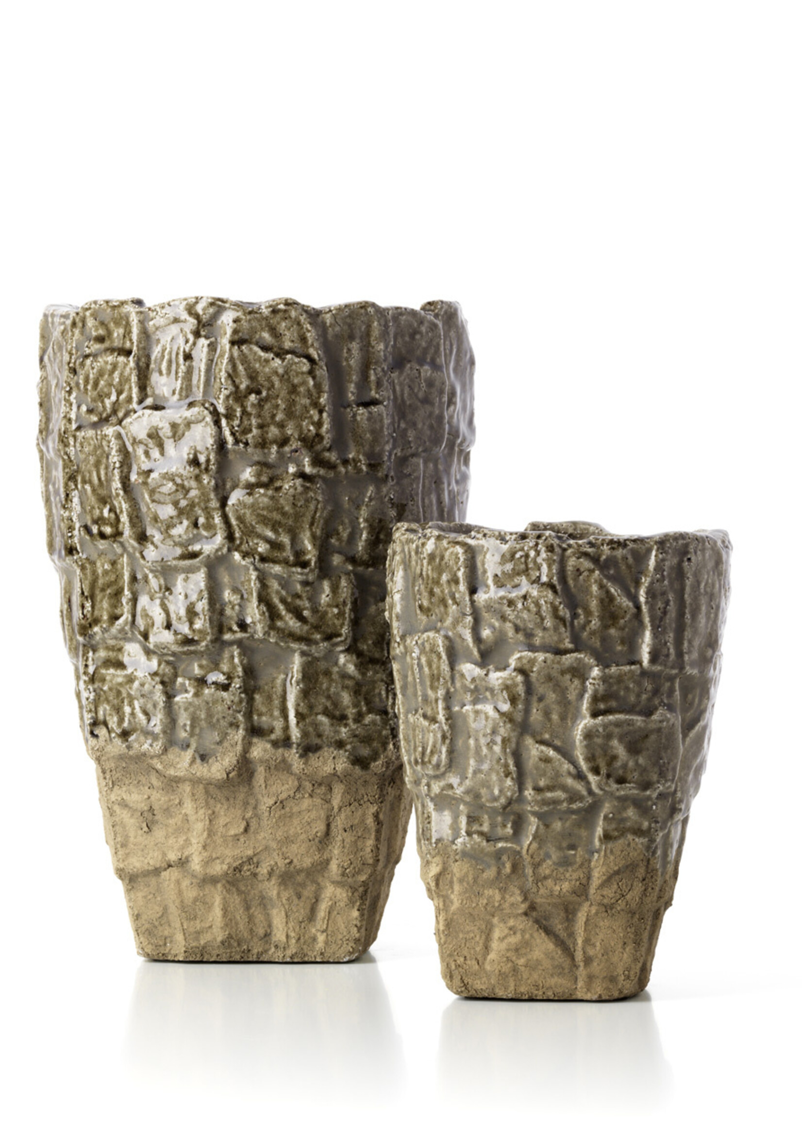 Bazar Bizar Antwerp The Rock Texture Vase - Grey Stone - L