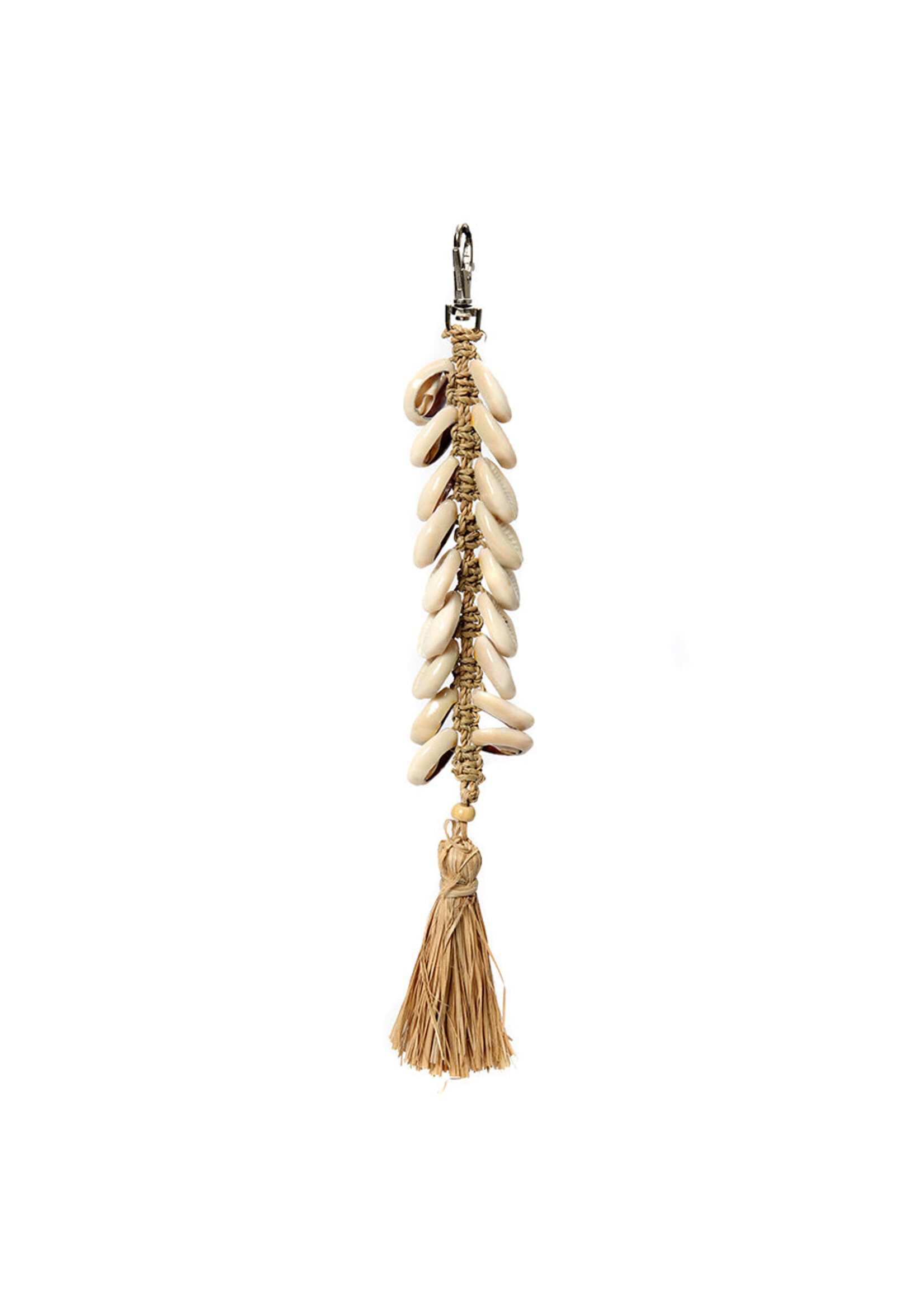 Bazar Bizar Antwerp The Raffia Fishbone Keychain - Natural White