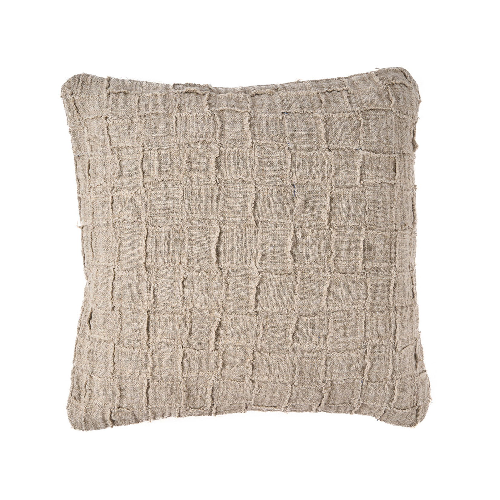 Bazar Bizar Antwerp The Linen Damier Cushion Cover - Natural