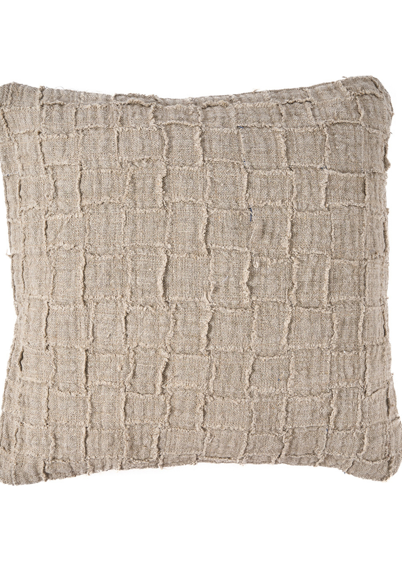 Bazar Bizar Antwerp The Linen Damier Cushion Cover - Natural