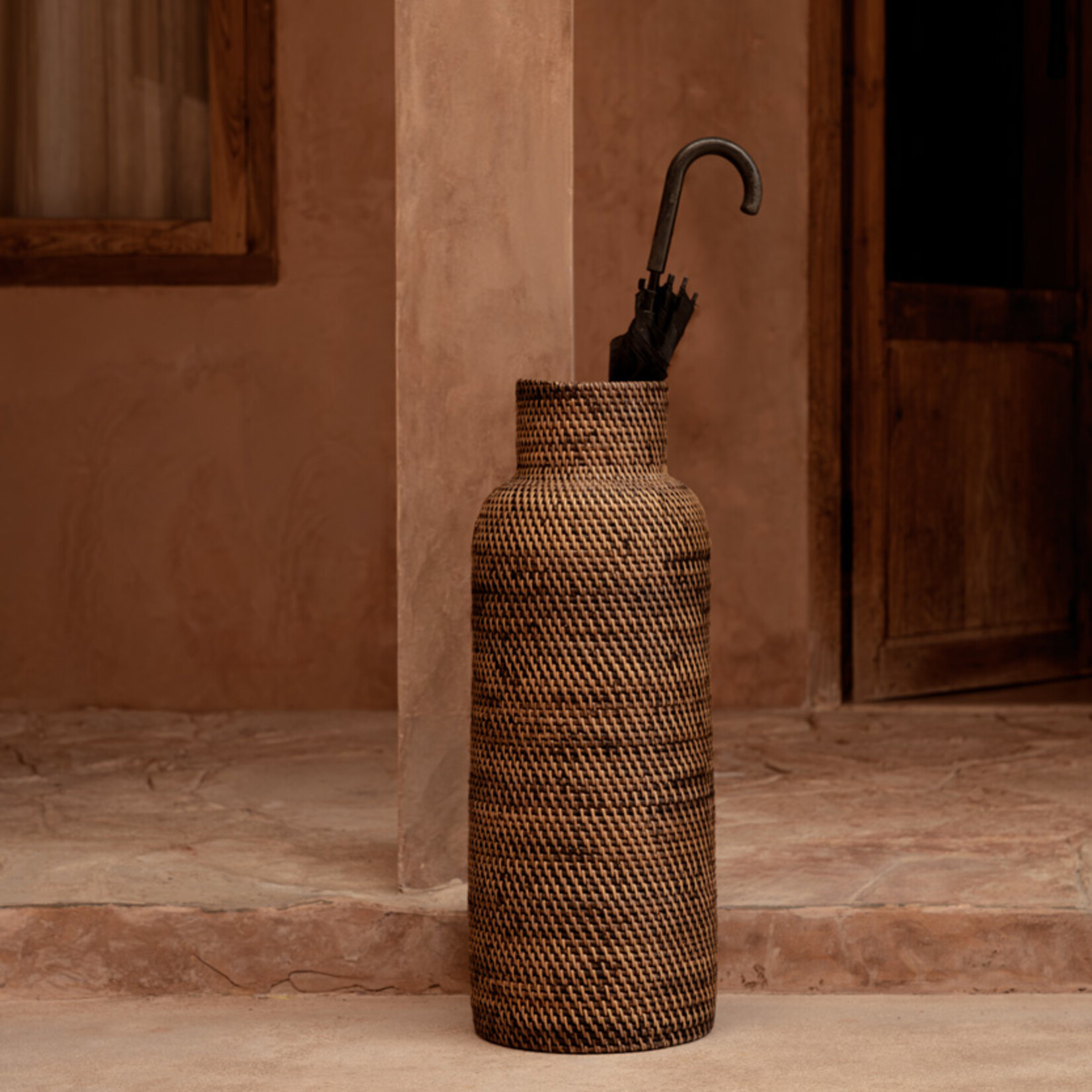Bazar Bizar Antwerp The Colonial Umbrella Basket - Natural Brown