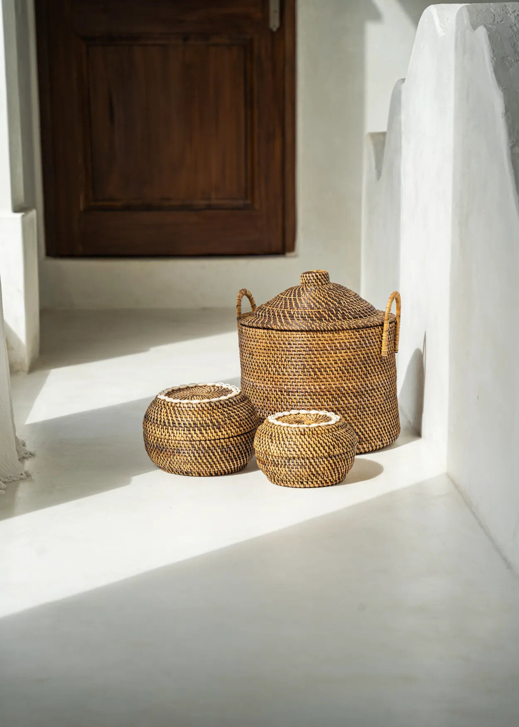 Bazar Bizar Antwerp The Colonial Peek-a-Boo Basket - Natural Brown - S