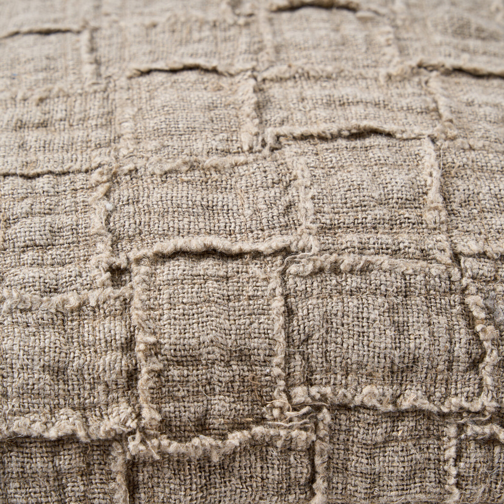 Bazar Bizar Antwerp The Linen Damier Cushion Cover - Natural