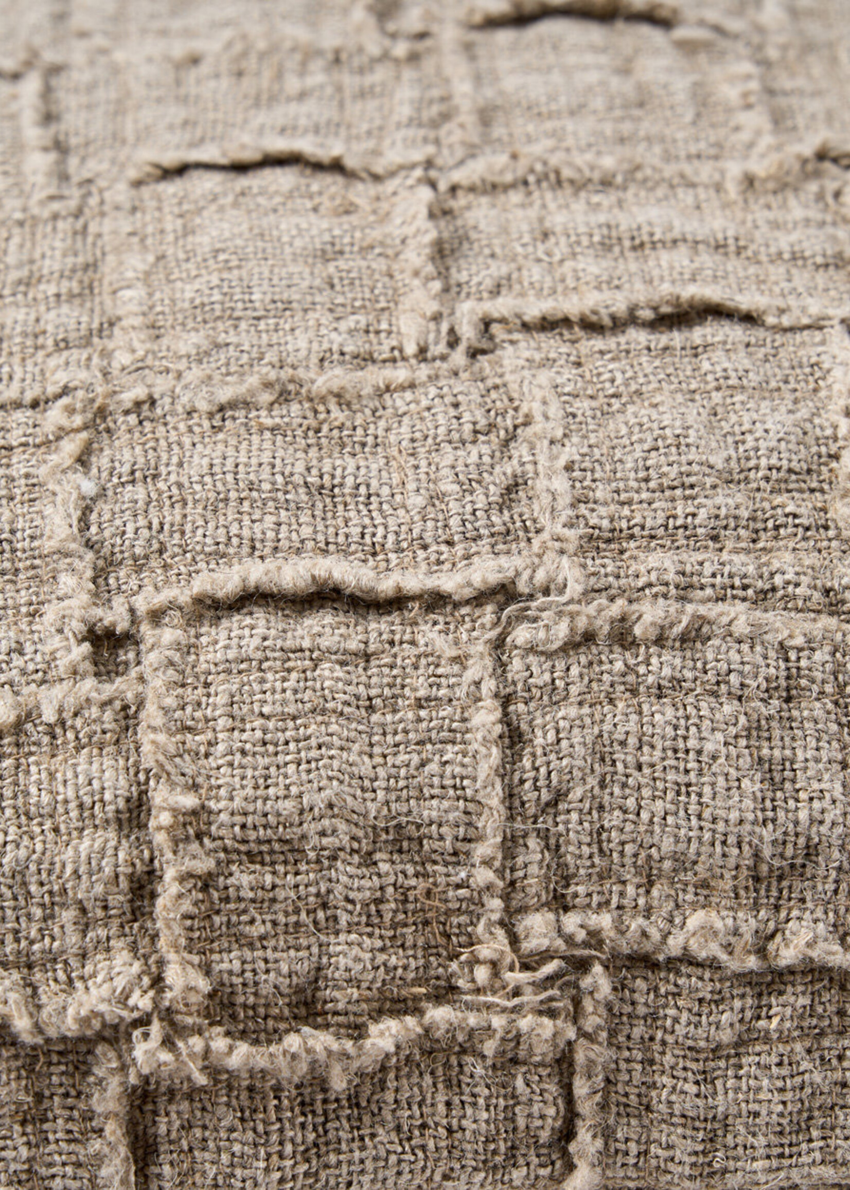 Bazar Bizar Antwerp The Linen Damier Cushion Cover - Natural