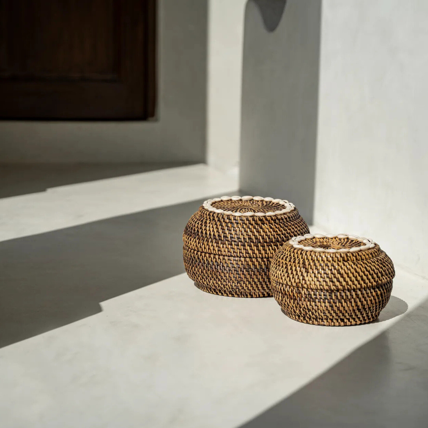 Bazar Bizar Antwerp The Colonial Peek-a-Boo Basket - Natural Brown - M