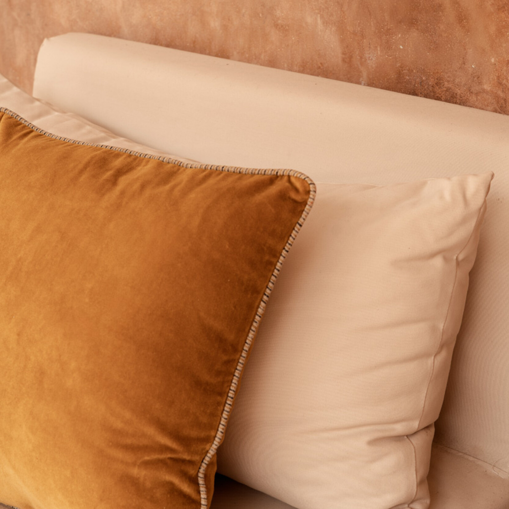 Bazar Bizar Antwerp The Velvet Crush Cushion Cover - Mustard - 50x50