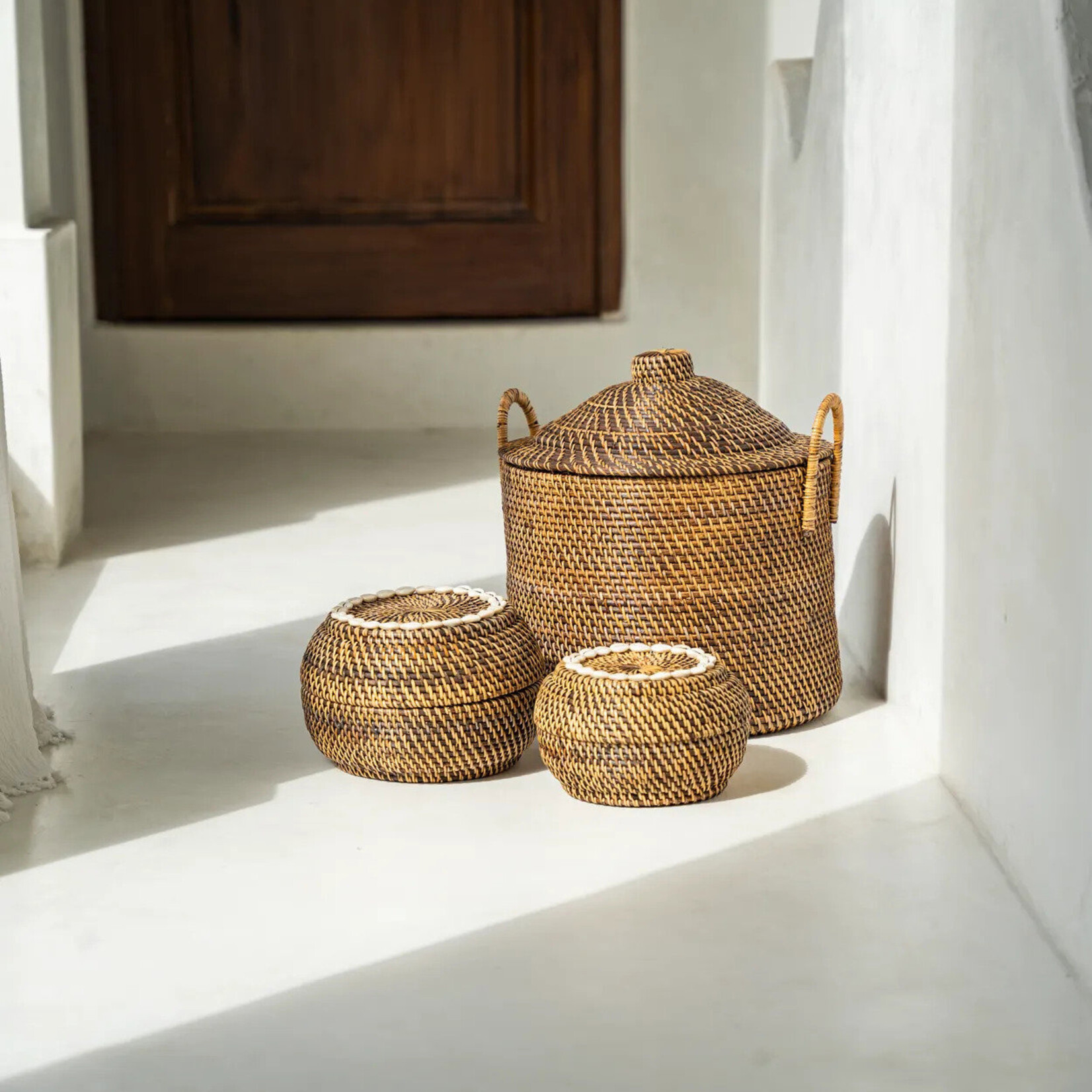 Bazar Bizar Antwerp The Colonial Peek-a-Boo Basket - Natural Brown - M
