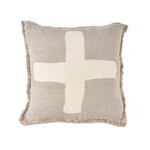 Bazar Bizar Antwerp The Ivory Cross Cushion Cover - Natural White - 50x50