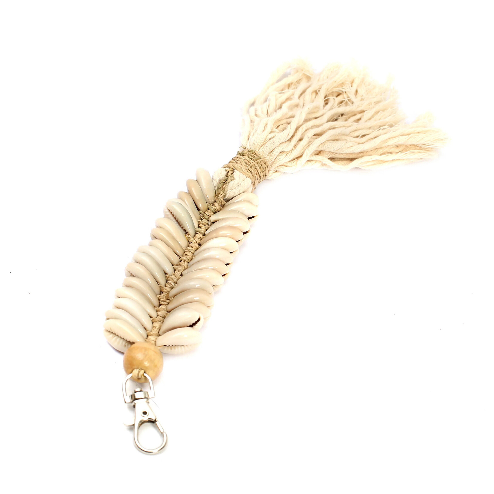 Bazar Bizar Antwerp The Macrame Fishbone Keychain - Cream