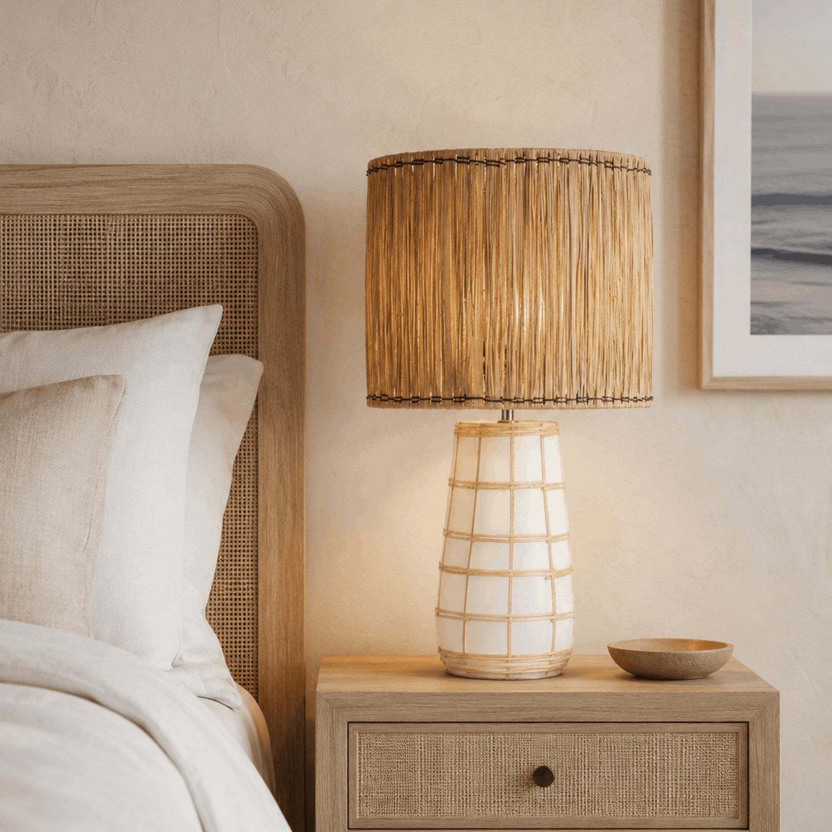 Bazar Bizar Antwerp The Molokai Table Lamp - White Natural