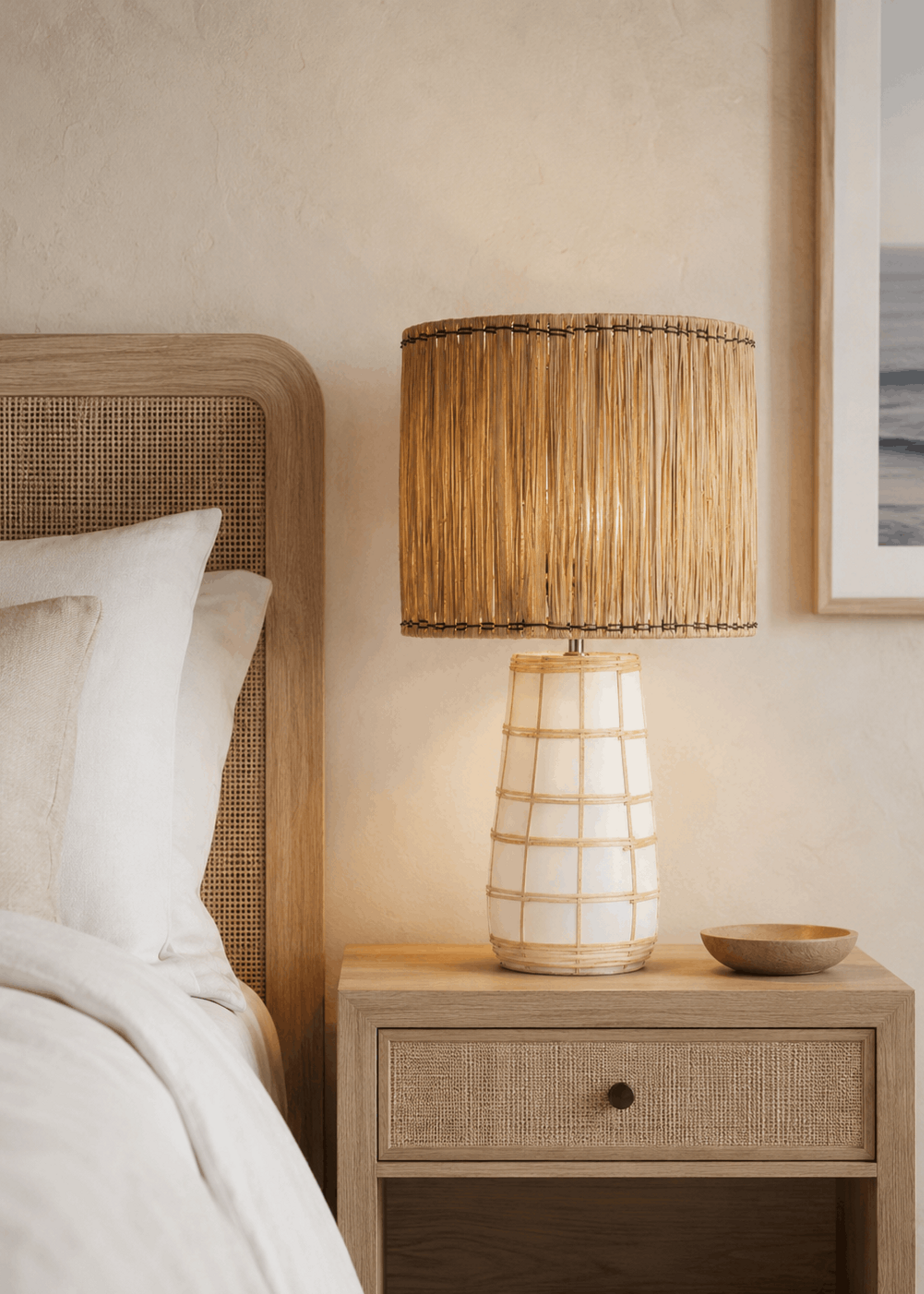Bazar Bizar Antwerp The Molokai Table Lamp - White Natural