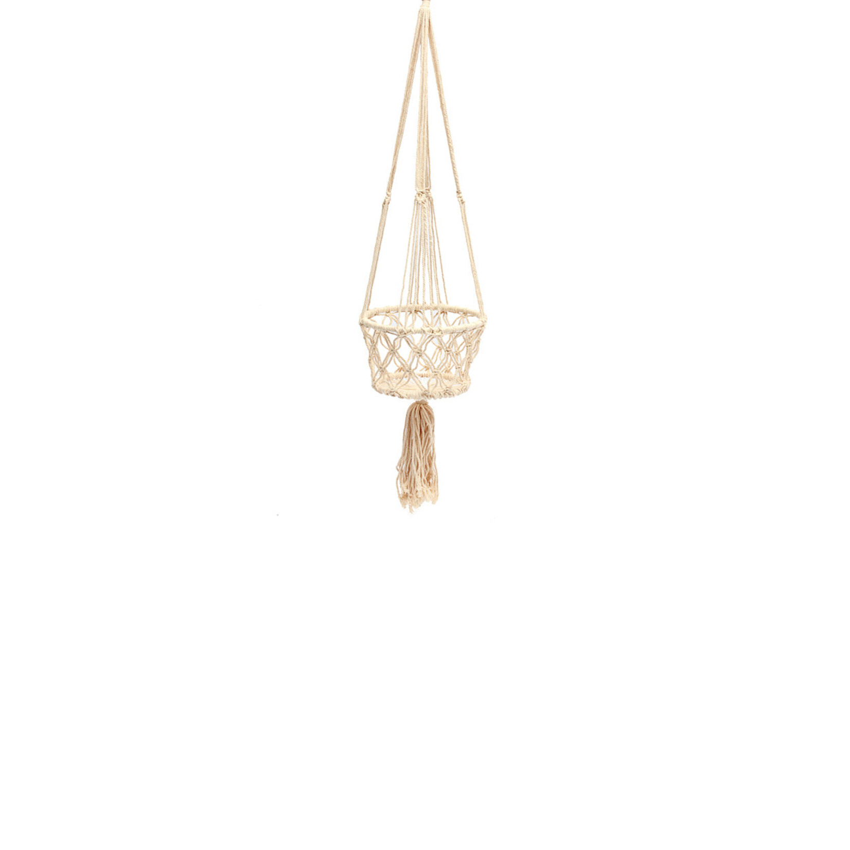 Bazar Bizar Antwerp The Macrame Plant Holder - White - S