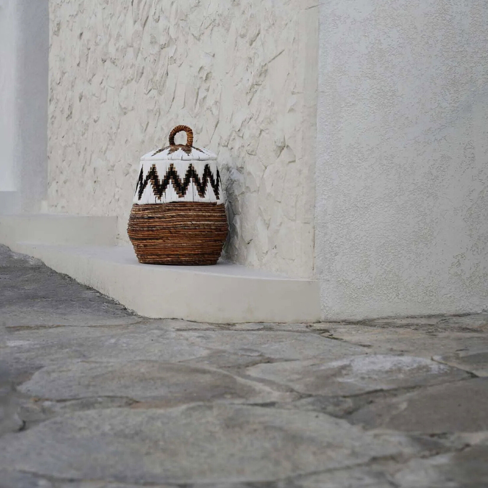Bazar Bizar Antwerp The Little Bay Beach Basket - Natural White - S