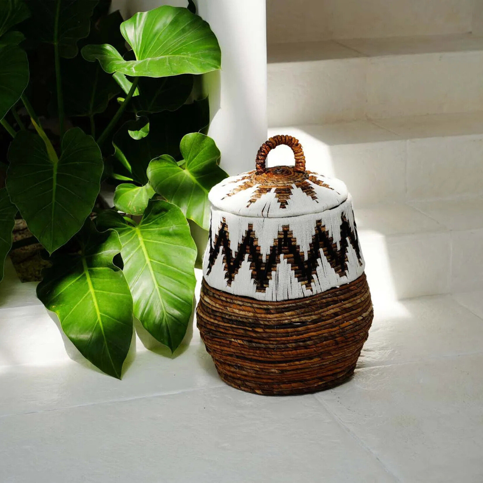 Bazar Bizar Antwerp The Little Bay Beach Basket - Natural White - S