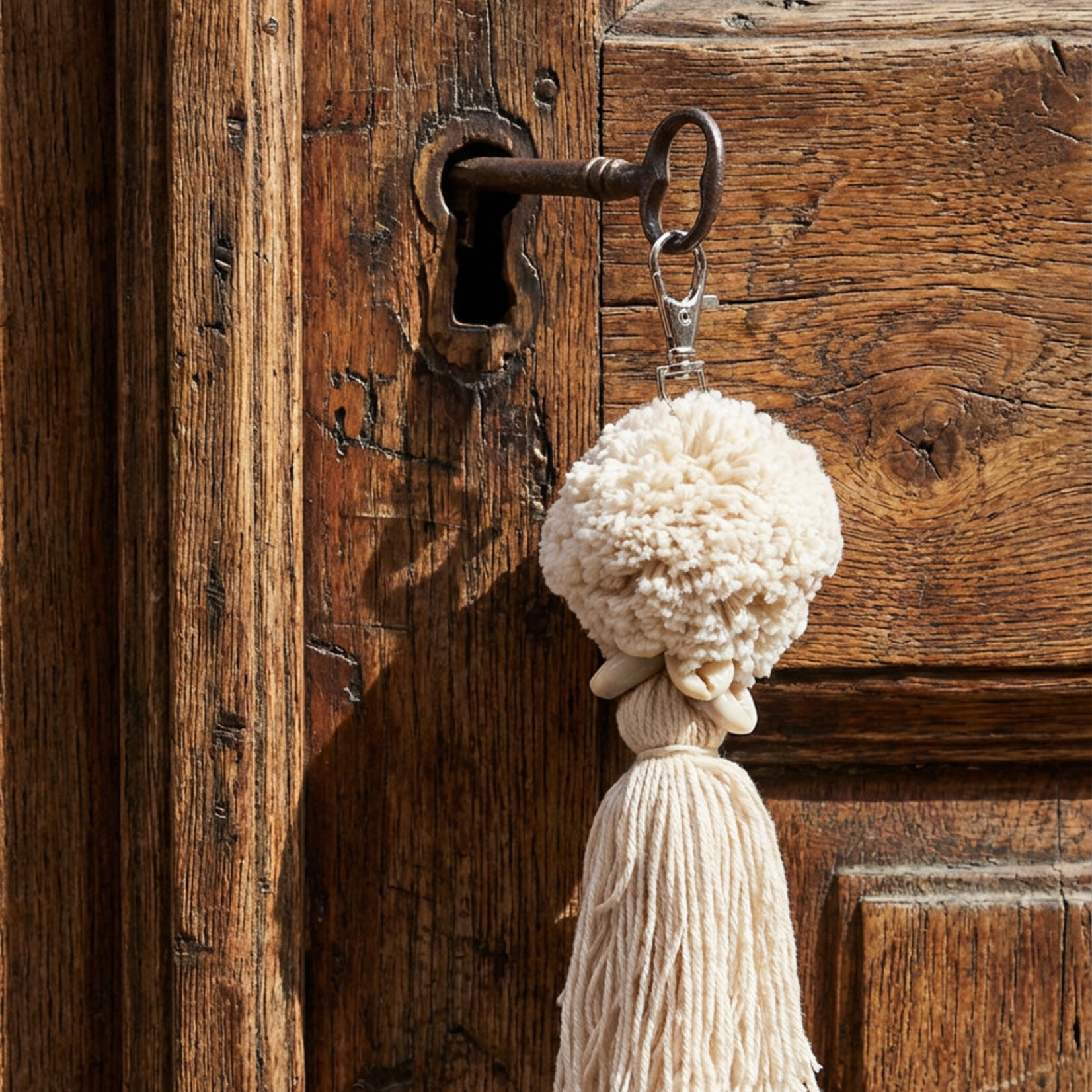 Bazar Bizar Antwerp The Pompom Keychain - White