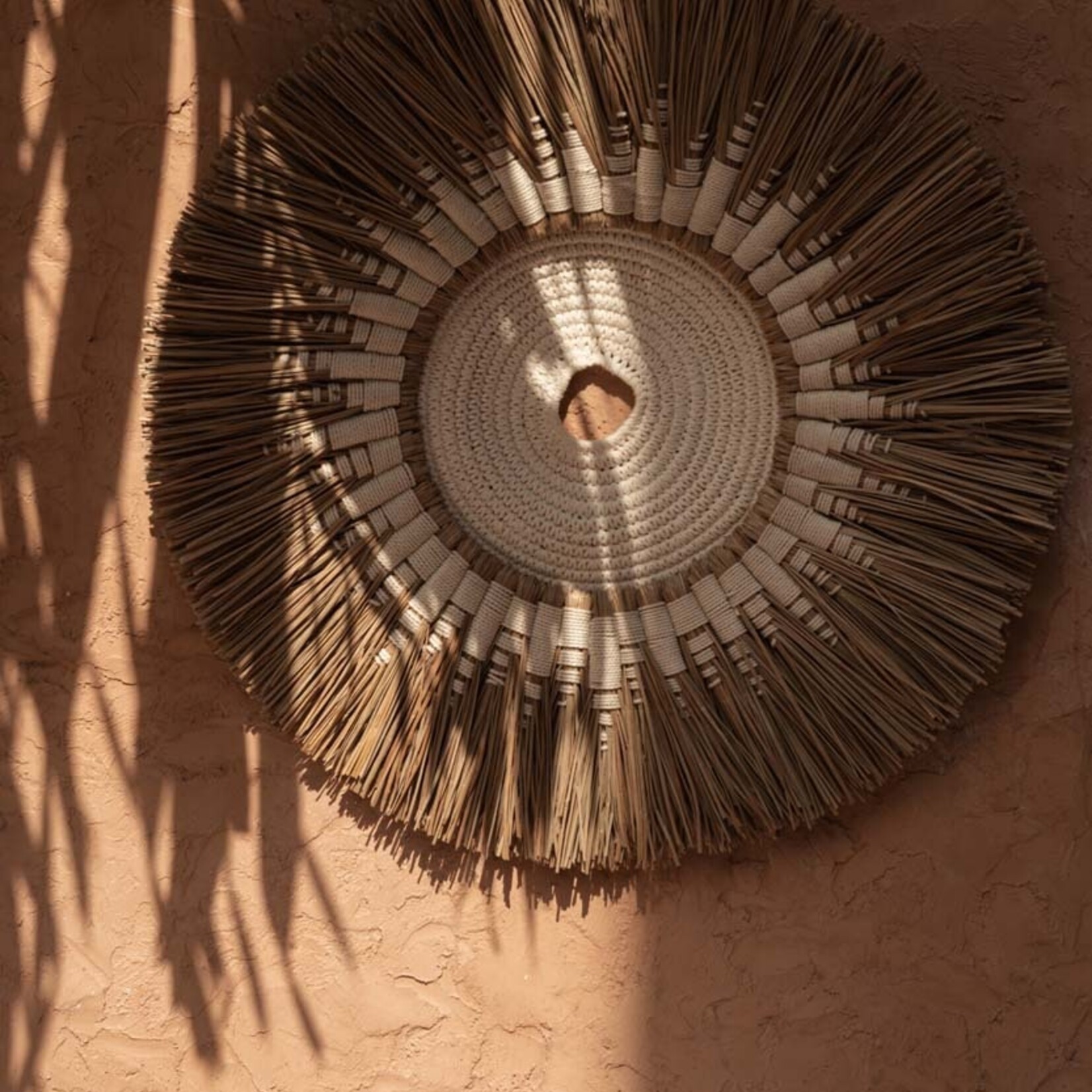Bazar Bizar Antwerp The Raffia Macramé Wall Deco - White Natural