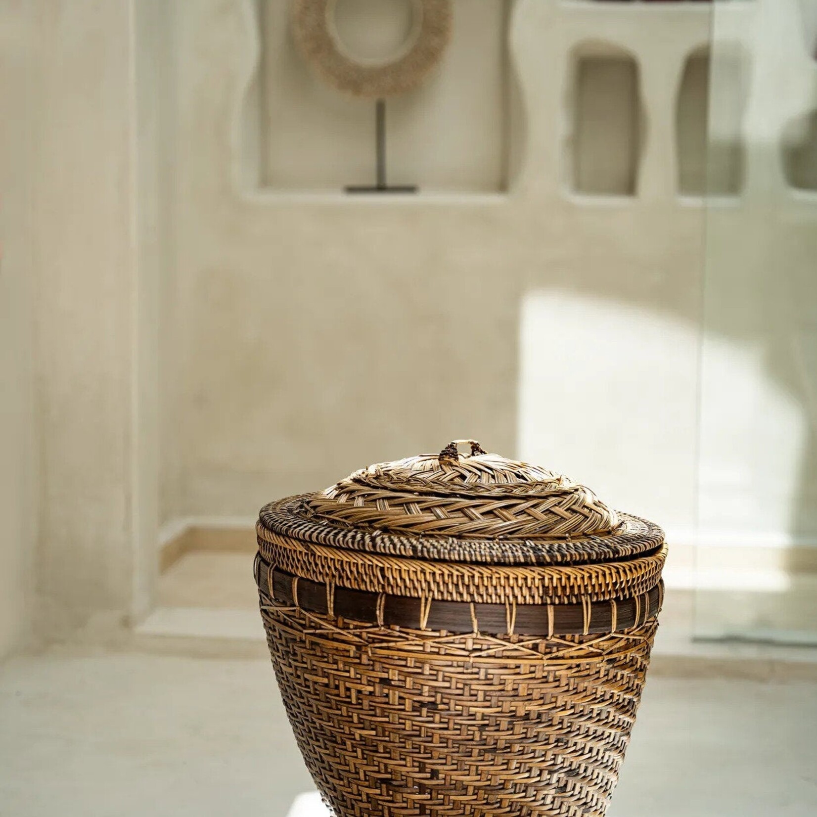 Bazar Bizar Antwerp The Colonial Storage Basket - Natural Brown - L