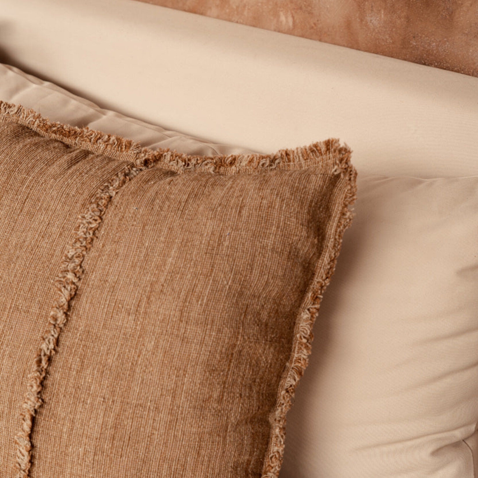 Bazar Bizar Antwerp The Sahara Fringe Cushion Cover - Natural Brown - 50x50