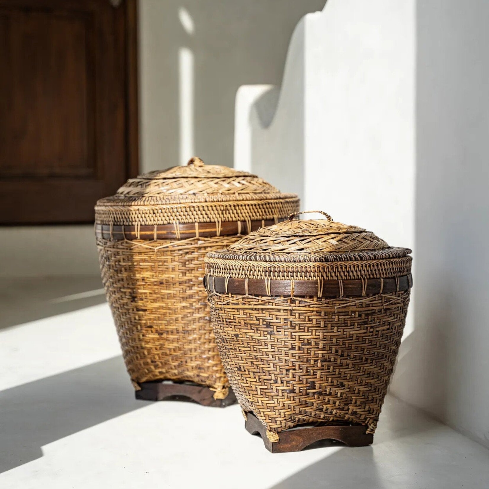 Bazar Bizar Antwerp The Colonial Storage Basket - Natural Brown - L