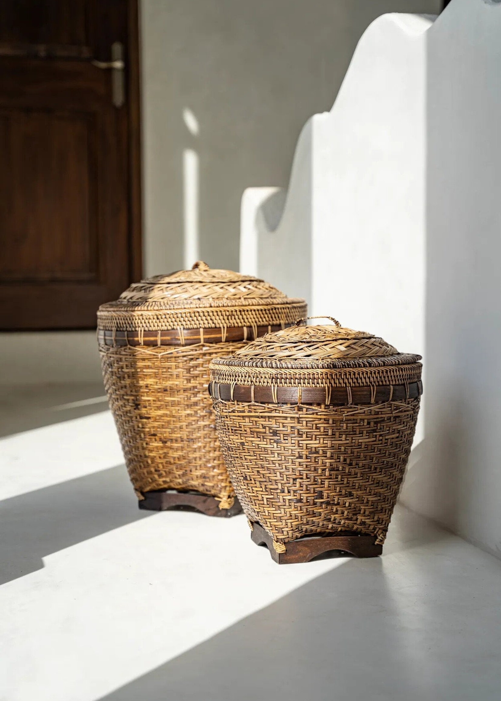 Bazar Bizar Antwerp The Colonial Storage Basket - Natural Brown - L