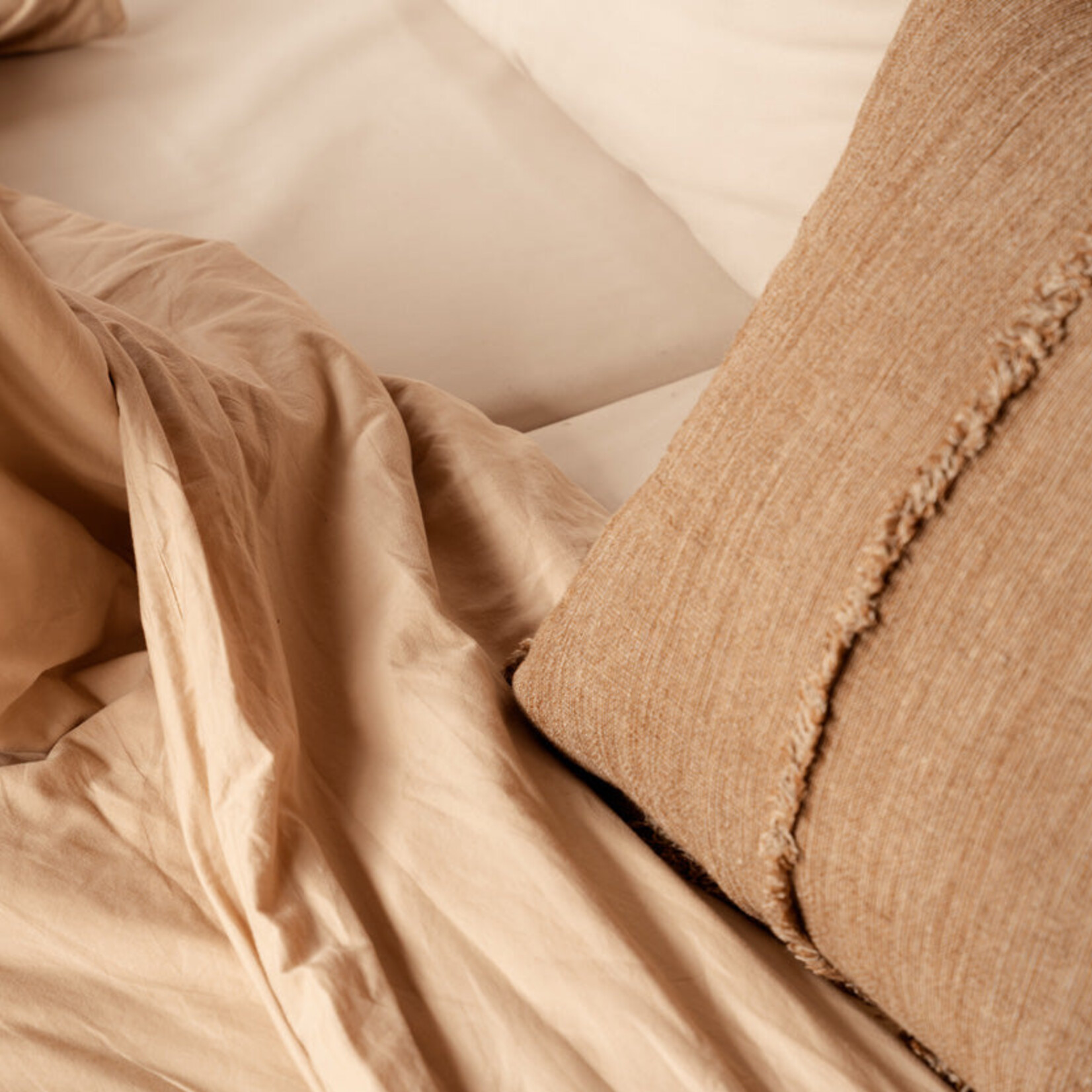 Bazar Bizar Antwerp The Sahara Fringe Cushion Cover - Natural Brown - 50x50