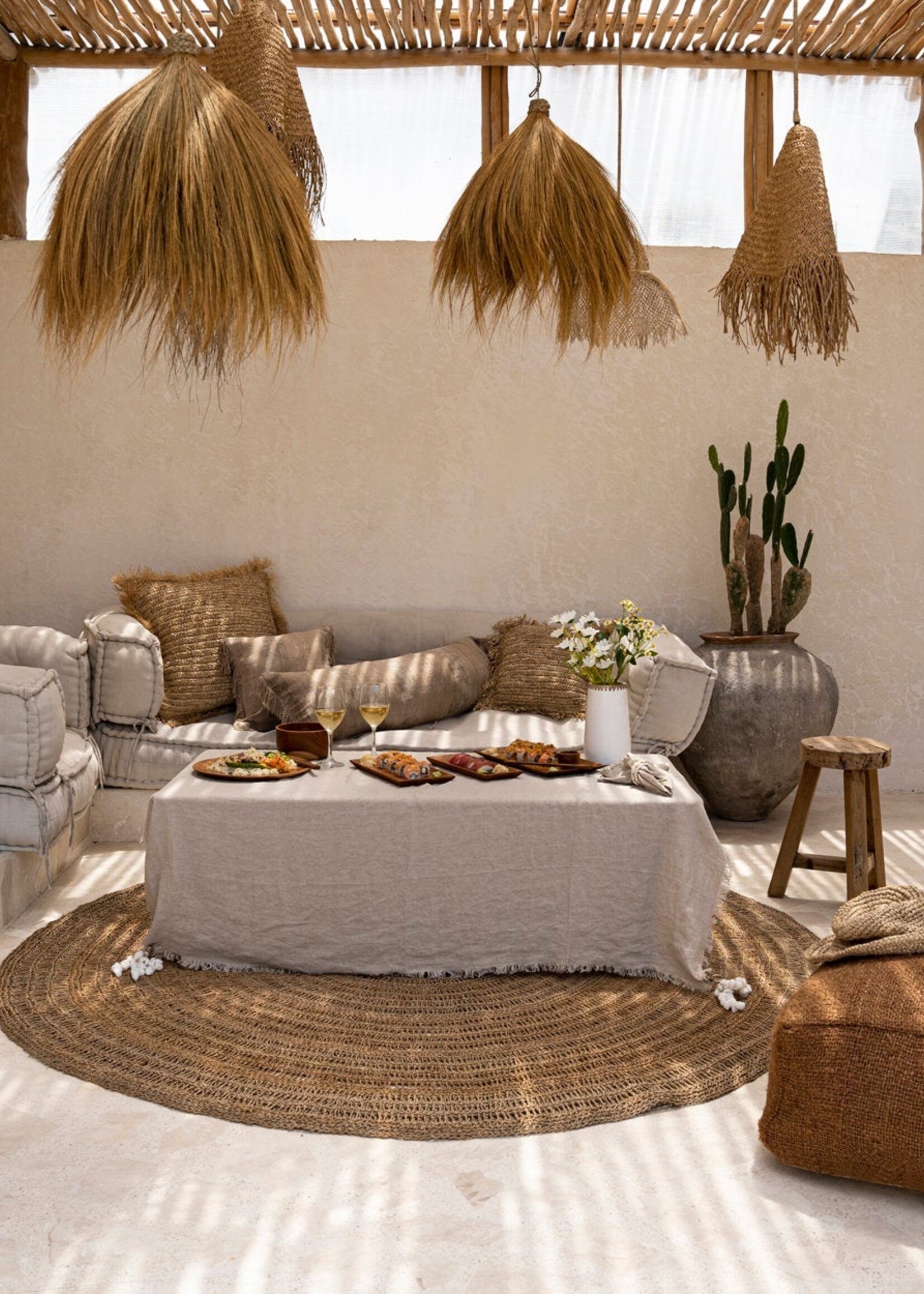 Bazar Bizar Antwerp The Linen Tablecloth - Beige - 150x150